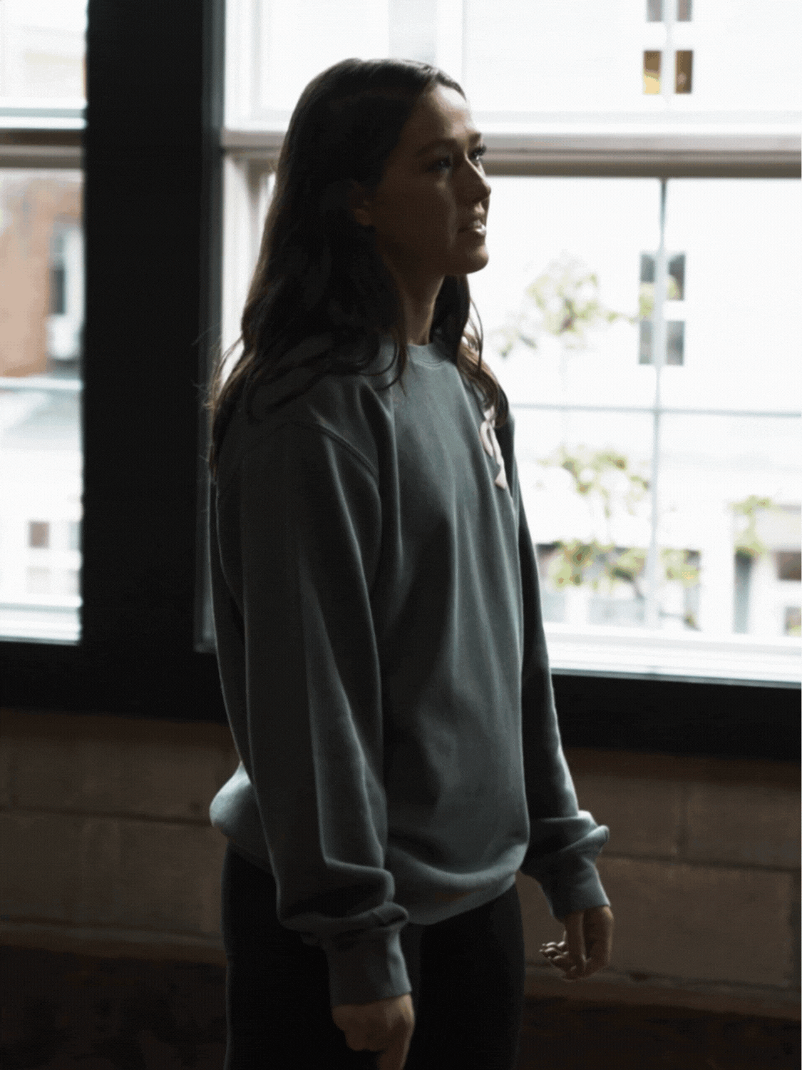Women's Signature Crewneck Sweatshirt - Soft Cotton Green Pullover for Casual Wear & Lounge Comfort