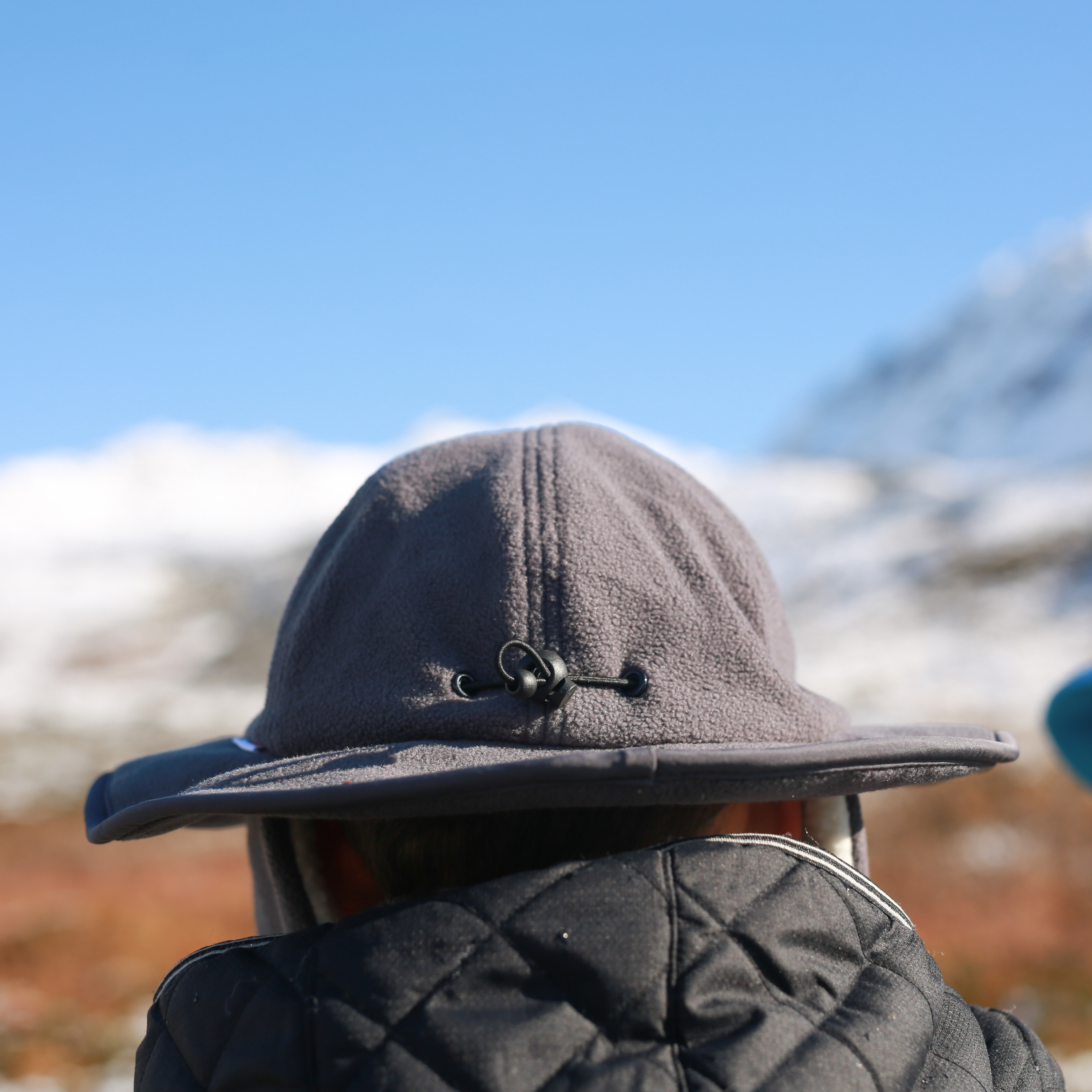 Kids Winter Fleece Ear Flap Sun Hat with Wide Brim - Warm Slate Color for Outdoor Snow Play, Skiing & Cold Weather Protection