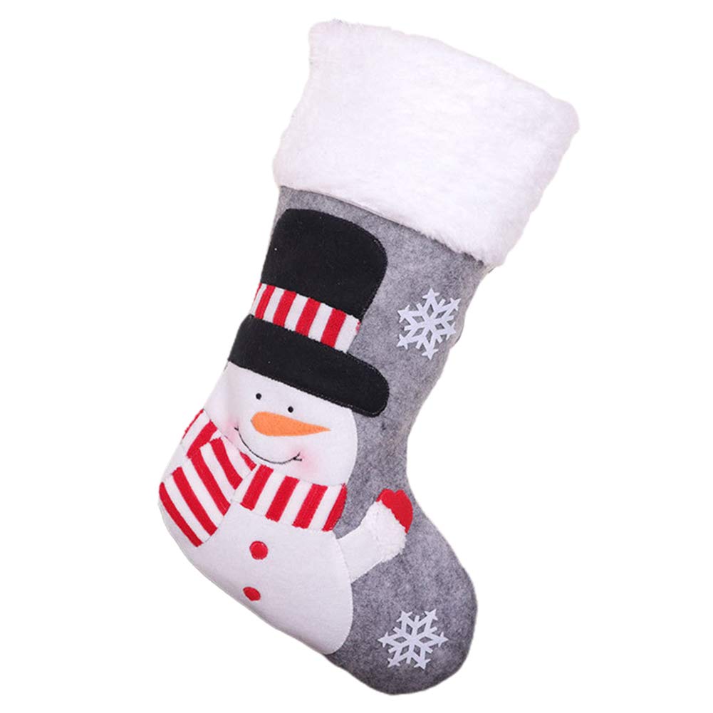 Takefuns Gray Christmas Stocking - Large Felt Holiday Gift Bag with Pendant for Fireplace Decorations | Perfect for Xmas Tree, Mantel & Festive Home Decor
