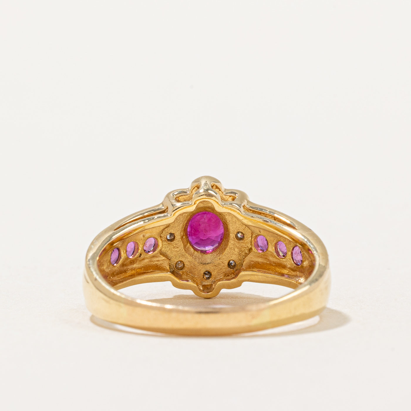 Exquisite Ruby & Diamond Halo Ring | 0.60ctw Center Stone & 0.08ctw Accents | Size 6 | Perfect for Engagement, Anniversary & Special Occasion Gifts