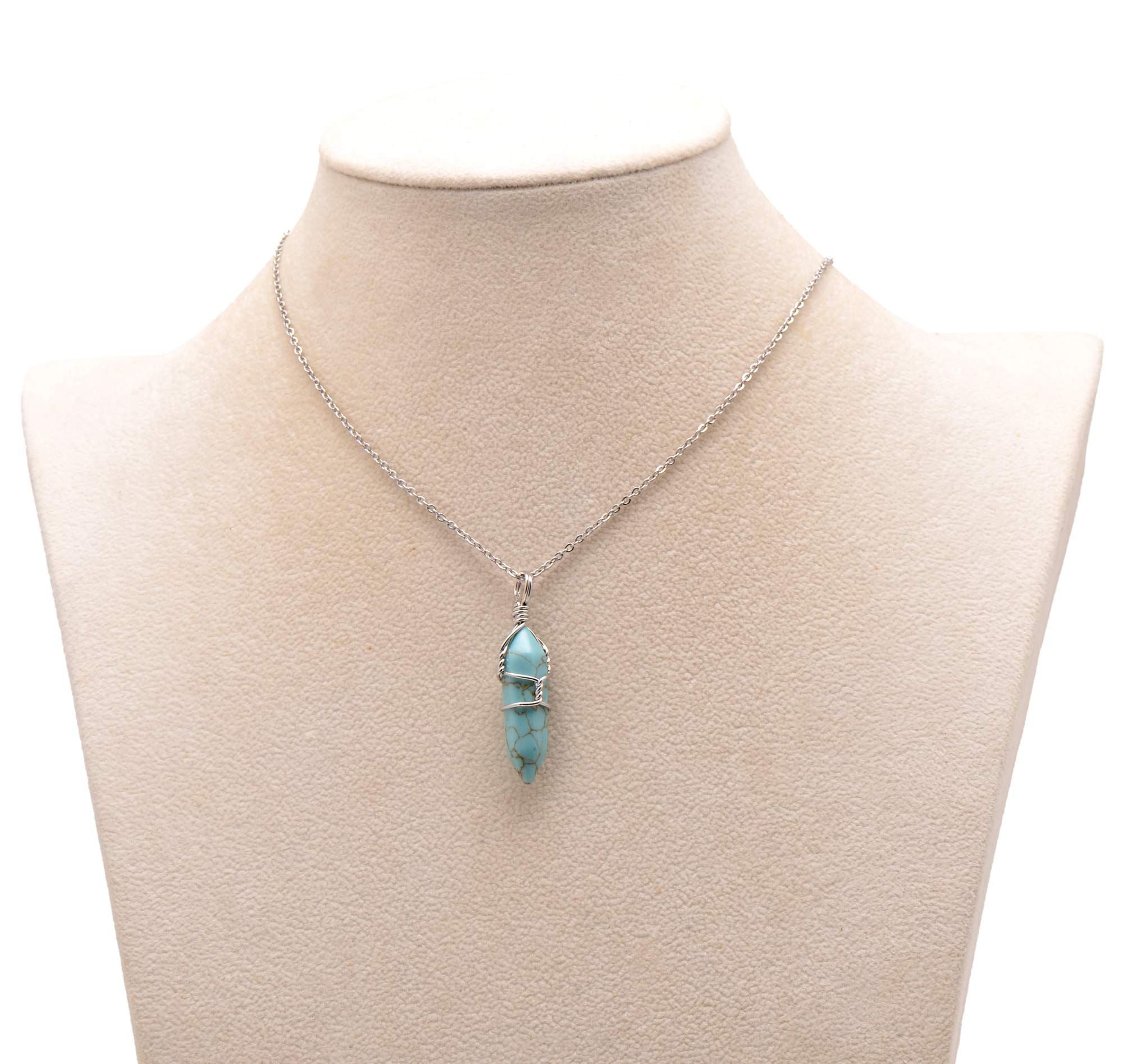 Paialco Genuine Hand-Wired Crystal Point Chakra Healing Pendant Necklace - Natural & Created Gemstones for Energy Balancing & Spiritual Wellness | Perfect for Meditation, Yoga & Reiki Healing Sessions