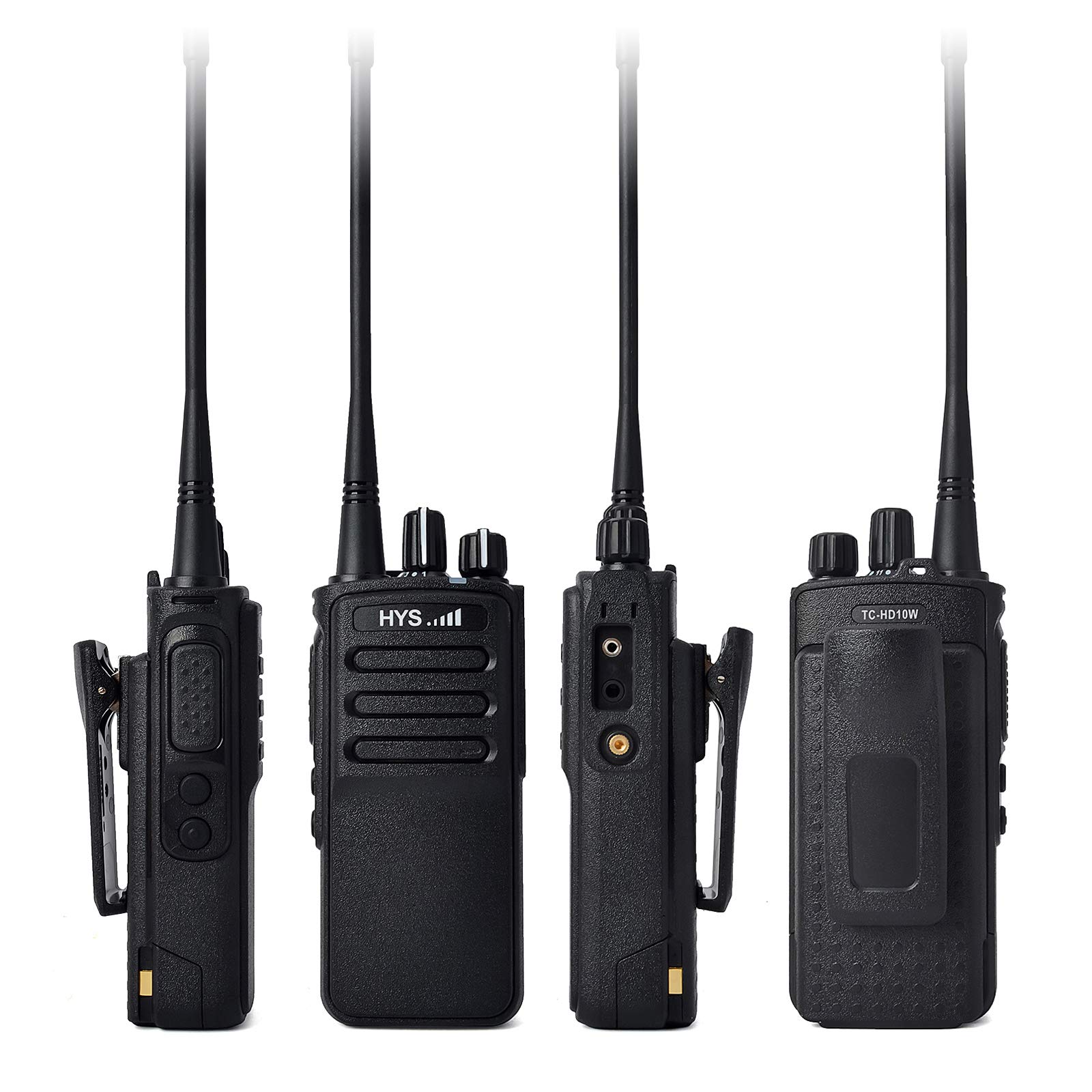 HYS HD10W Waterproof Long Range Walkie Talkies - 16CH UHF 70CM Rechargeable Two-Way Radios with CTCSS/DCS, Programming Cable, Software & Microphone (2 Pack) - Ideal for Outdoor Adventures, Construction Sites, and Emergency Communication