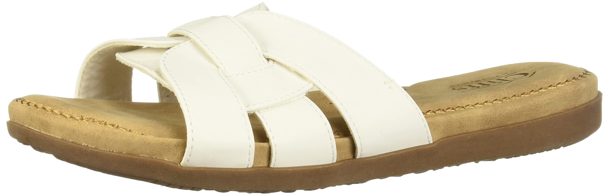White Mountain Fredie Women's Slide Sandals - Comfortable Beach & Pool Slides