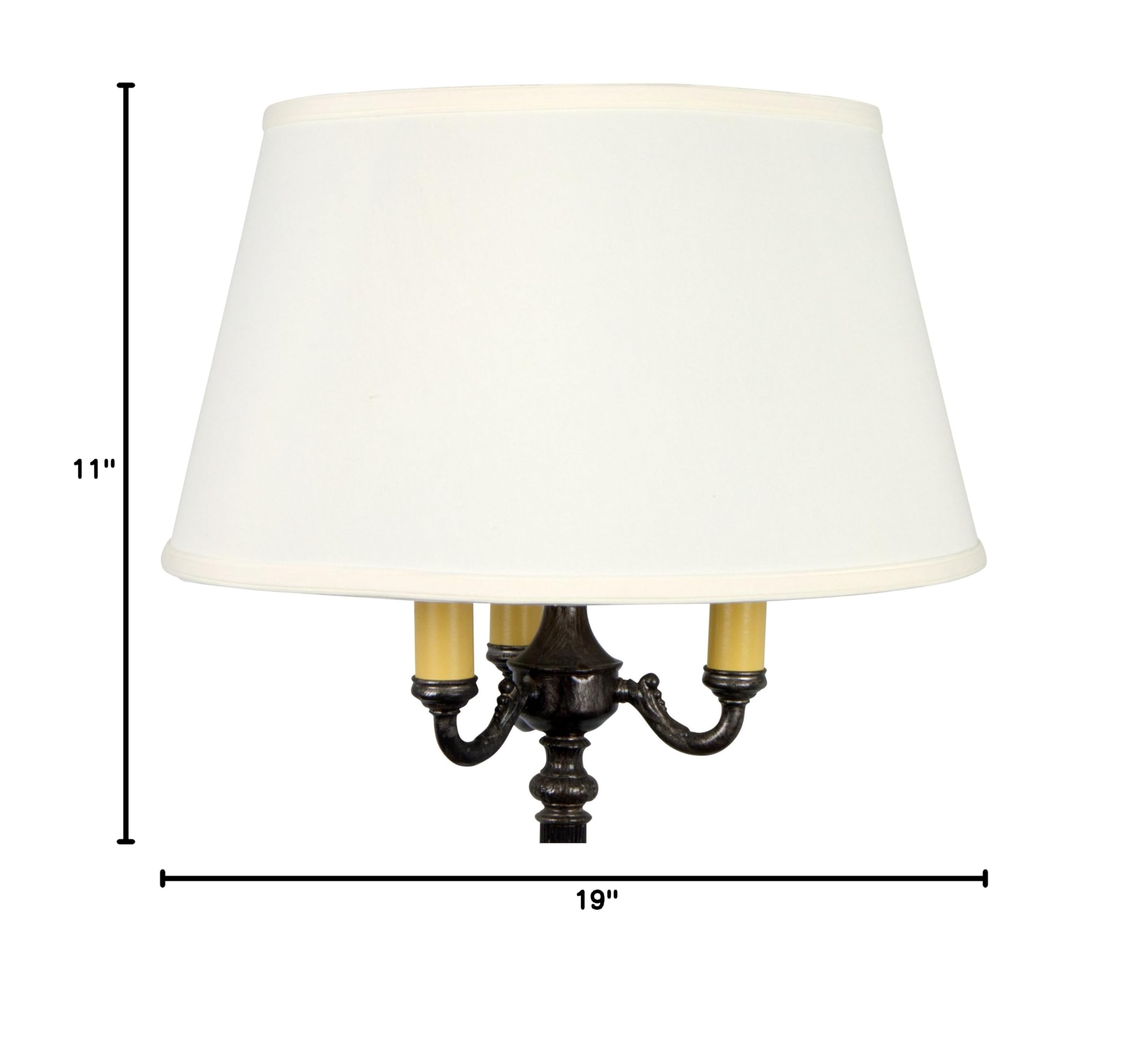 19 Inch White Linen Replacement Lamp Shade - Classic Floor Lamp Cover for Living Room, Bedroom & Office Decor - Durable Fabric Lighting Accessory for Home Interior Design