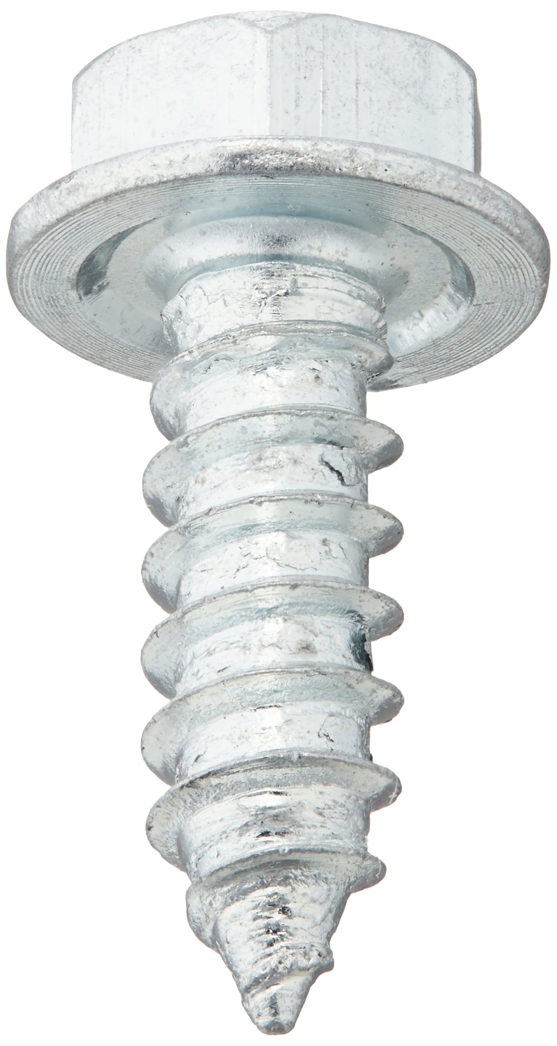 Small Parts 0808ABW Zinc Plated Steel Sheet Metal Screws, Hex Washer Head, Hex Drive, Type AB, #8-18 Thread, 1/2