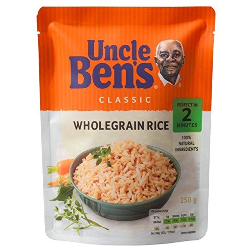 Uncle Ben's Classic Wholegrain Microwave Rice 250g - Pack of 2 | Quick & Healthy Ready-to-Eat Rice | Perfect for Meal Prep, Office Lunches & Busy Weeknights