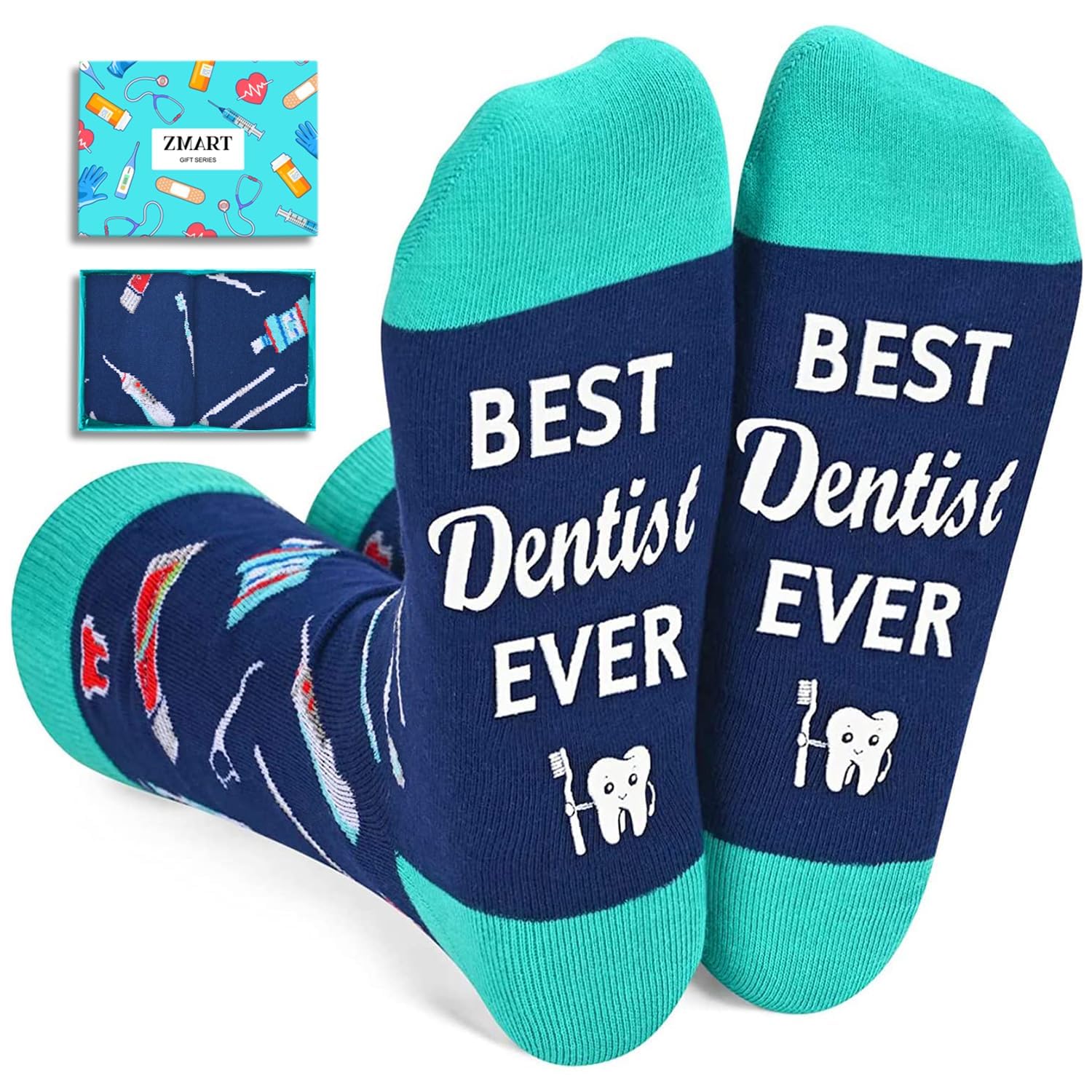 Zmart Funny Doctor Socks - Perfect Gifts for Doctors, Dentists & Surgeons | Doctor Appreciation Day, Dentist Day & Medical Professional Gifts | Great for White Coat Ceremony, Medical School Graduation & Healthcare Worker Appreciation