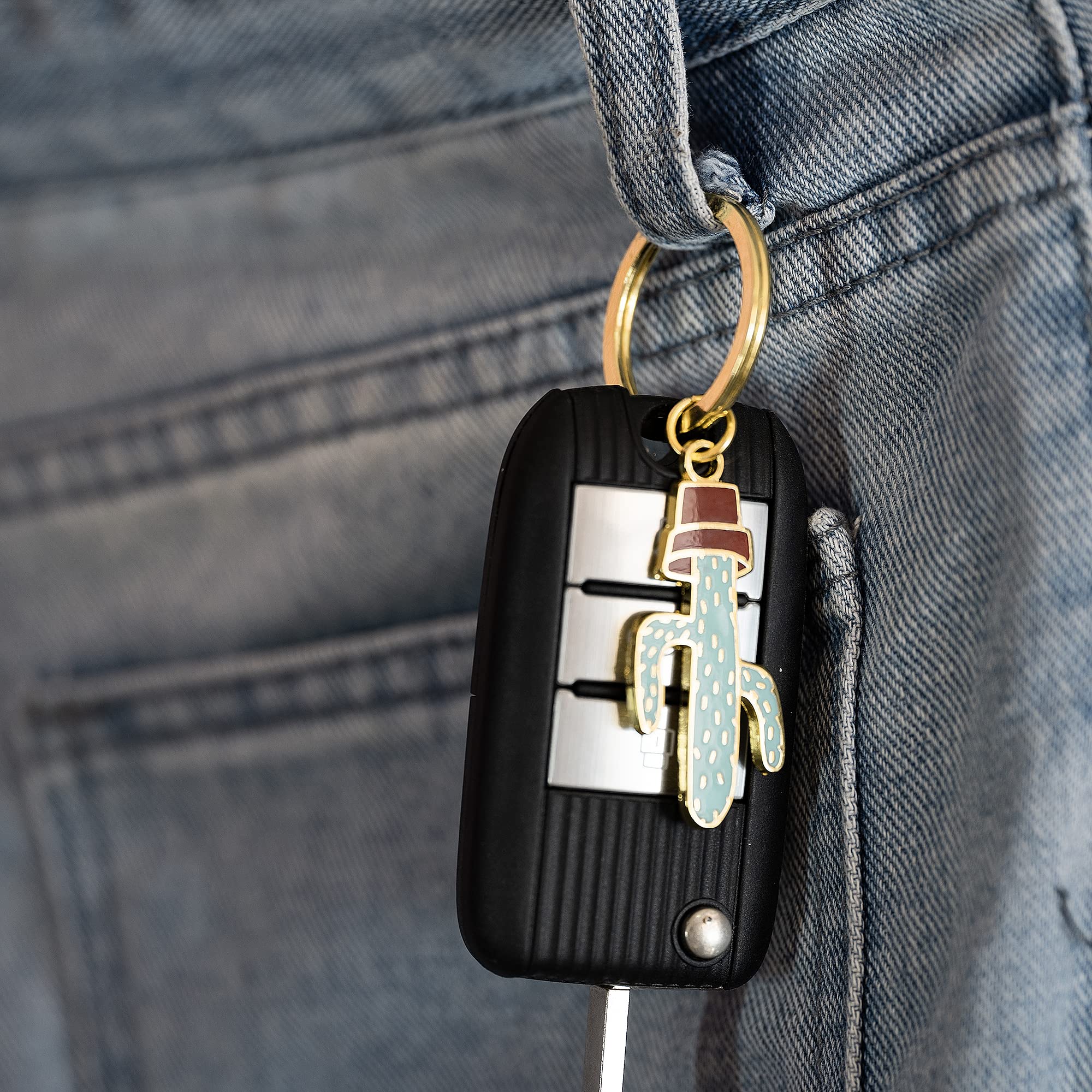 Adorable Cactus Keychain Set - Fun & Creative Key Rings for Women, Men, Kids - Perfect Gift for Friends, Family & Coworkers - Great for Backpacks, Purses & Key Organization