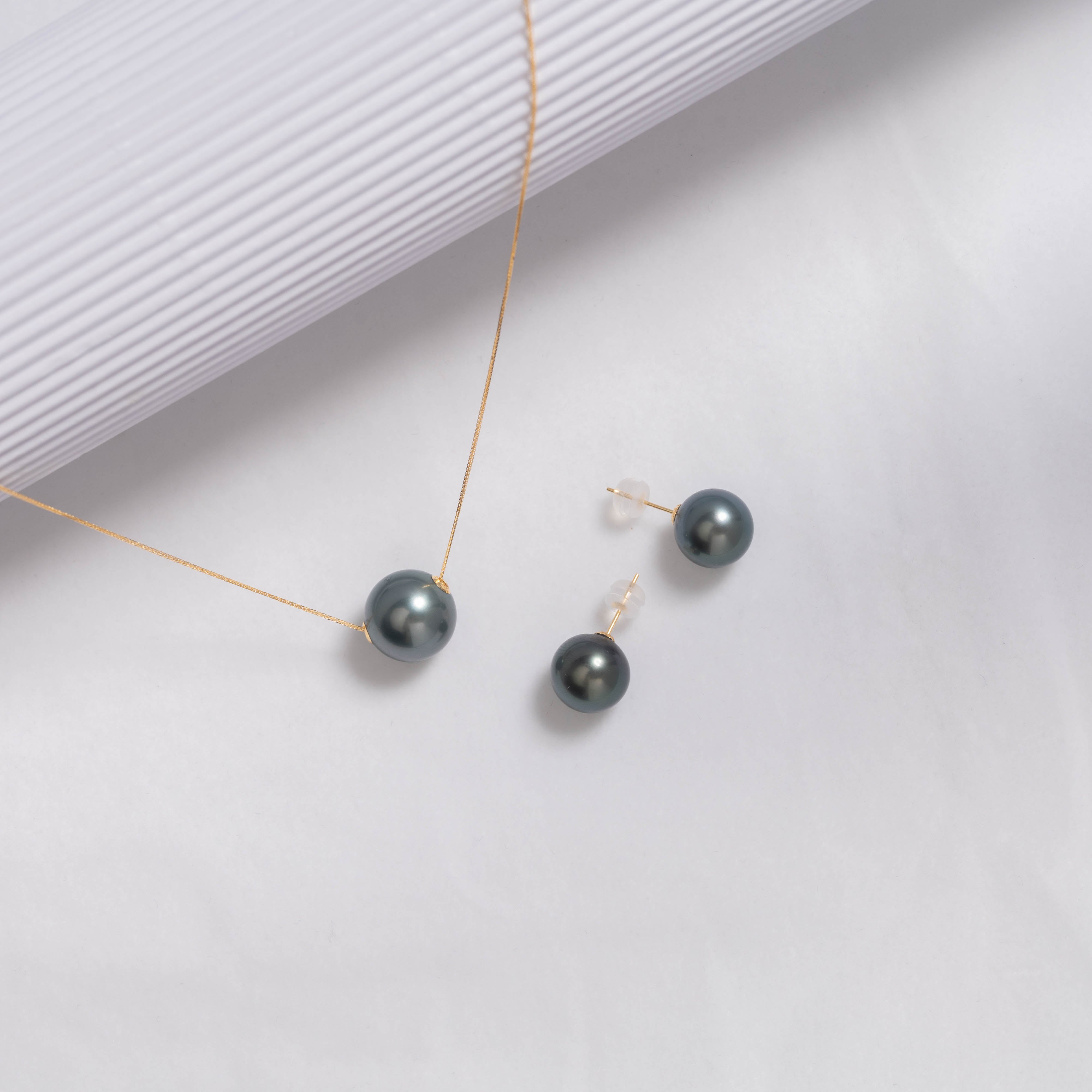 18K Gold Tahitian Lagoon Pearl Stud Earrings - AAA Grade Natural Pearls for Women - Perfect for Weddings, Parties & Special Occasions