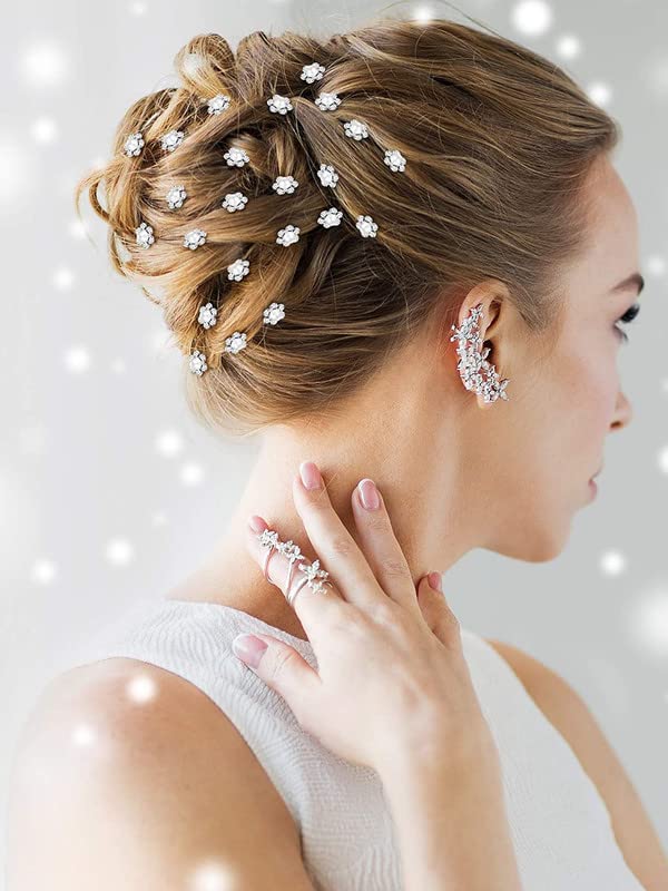 RECTYO GALLERY Pack - 12pcs Rhinestone Bridal Hair Pins | Wedding Hair Accessories for Women & Girls | Perfect for Bridal Showers, Weddings & Special Occasions