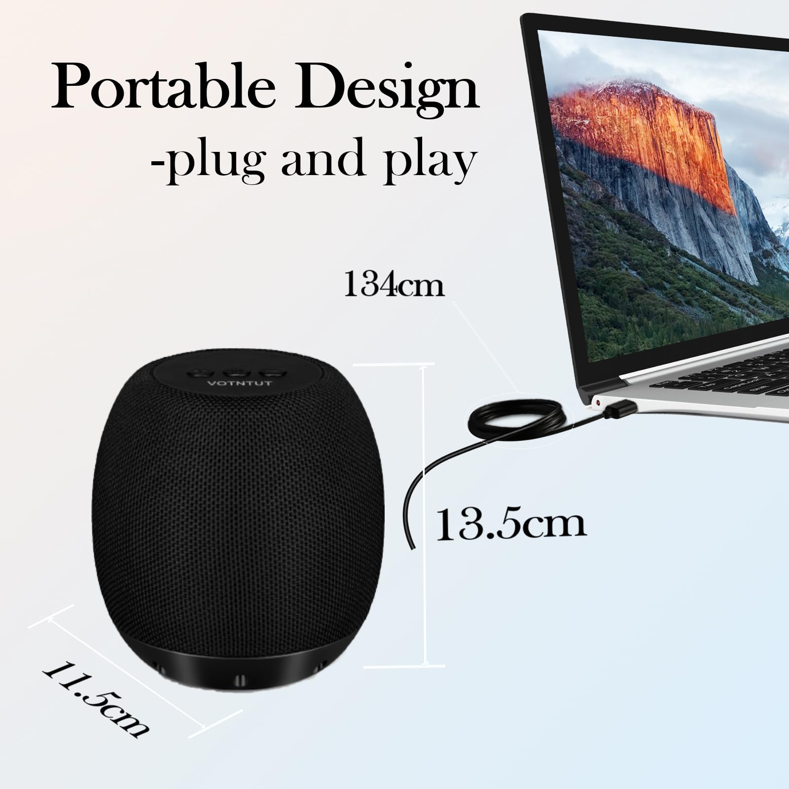ZETIY USB-Powered PC Speakers - High-Quality Stereo Sound, Louder Volume & Rich Bass for Desktop & Laptop - Perfect for Gaming, Movies & Music (Black)