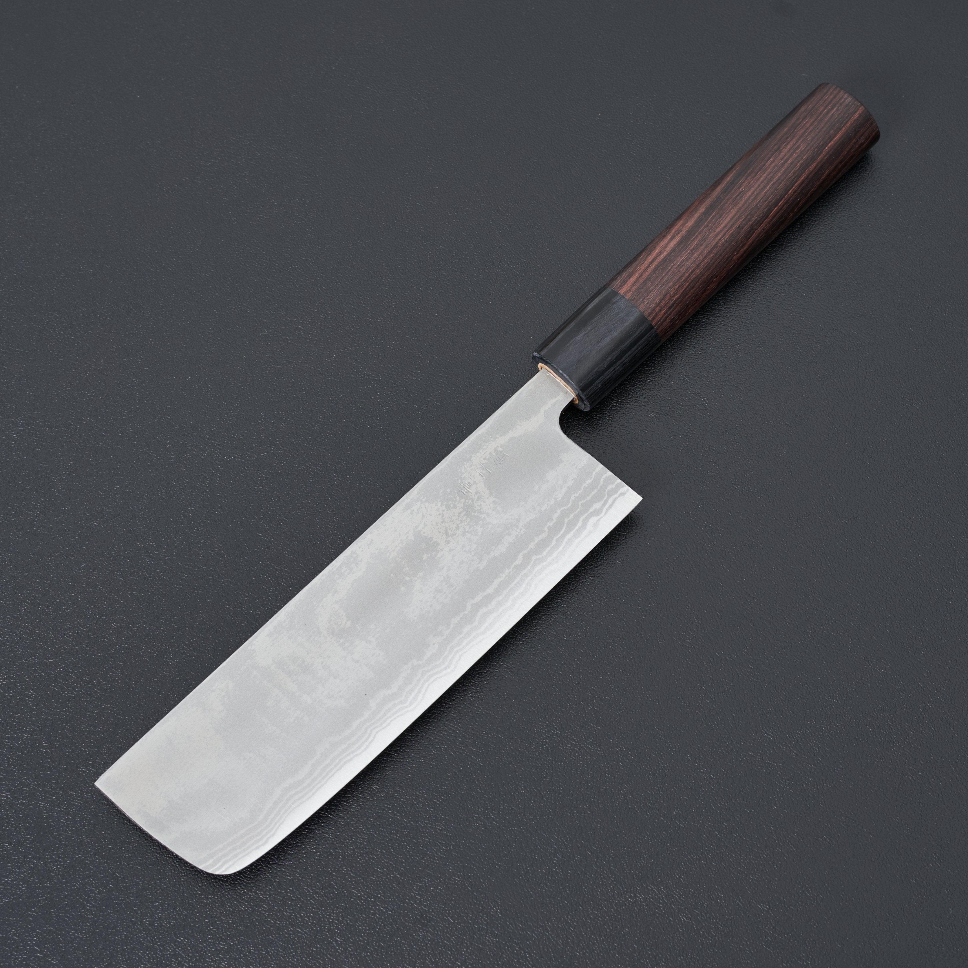 Hitohira GR Blue #2 Damascus Nakiri Knife 150mm - Premium Japanese Kitchen Knife for Professional Chefs & Home Cooking - Perfect for Slicing, Dicing Vegetables & Herbs