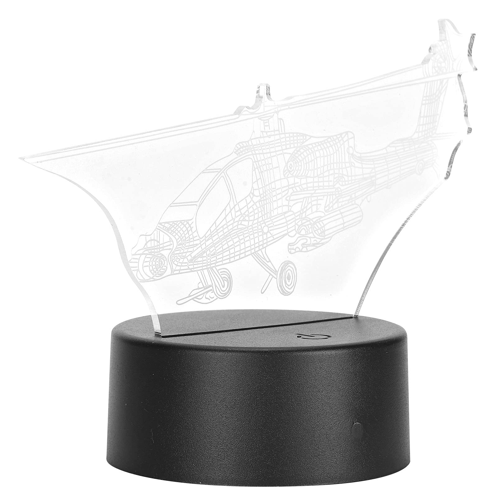 Shanrya 3D Helicopter Night Light - LED Desk Lamp for Kids Room, Cool Bedside Light for Boys & Girls, Durable Nightlight for Study Desk, Nursery Decor, Birthday Gift - Perfect for Bedtime Reading & Room Decoration