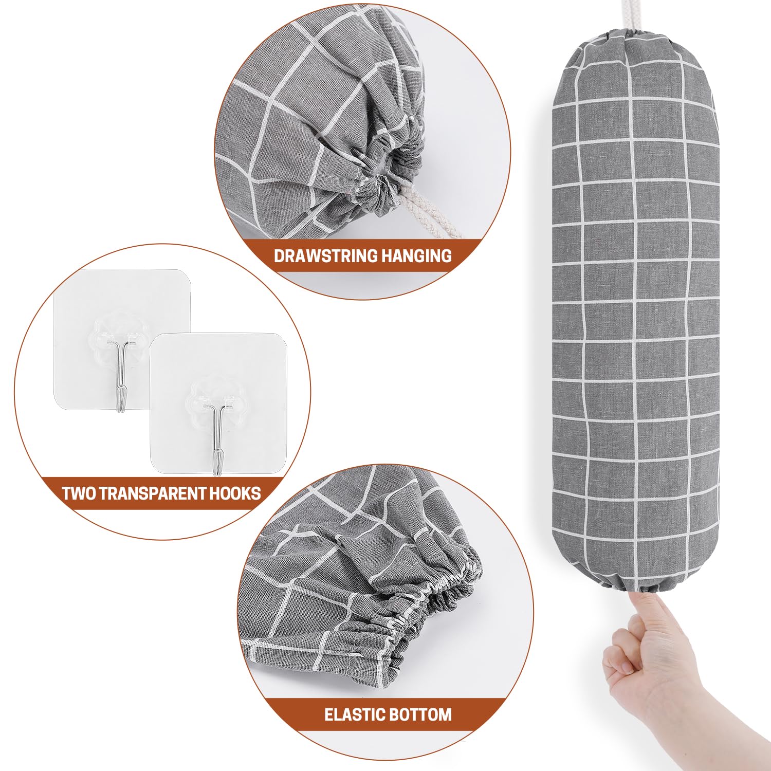 SWISSELITE 2-Pack Reusable Plastic Bag Holder & Organizer - Wall Mount Grocery Bag Storage Dispenser (22x9 Inch) - Perfect for Kitchen, Pantry & Garage Organization