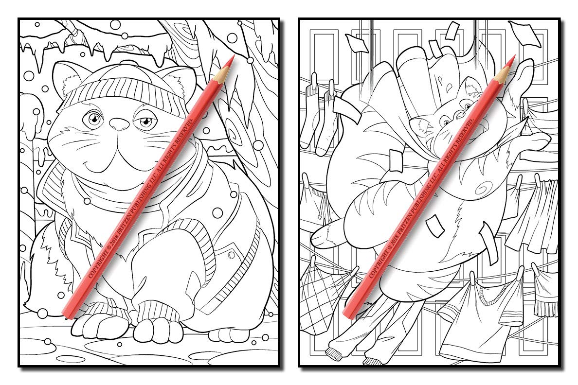 Funny Cats & Adorable Kittens Adult Coloring Book - Stress Relief Art Therapy for Cat Lovers | Perfect Gift for Relaxation, Birthday & Christmas