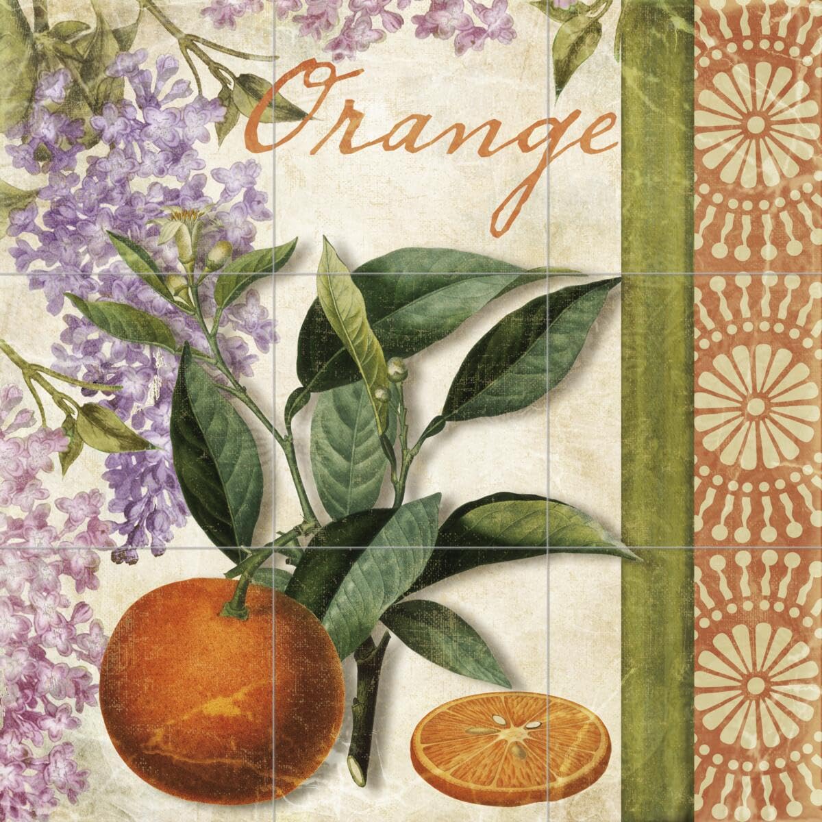 Ceramic Backsplash Tile Mural - Summer Citrus II Fruit & Vegetable Design - Color Bakery Style for Kitchen & Bathroom Decor - Perfect for Farmhouse, Modern, and Vintage Home Renovations