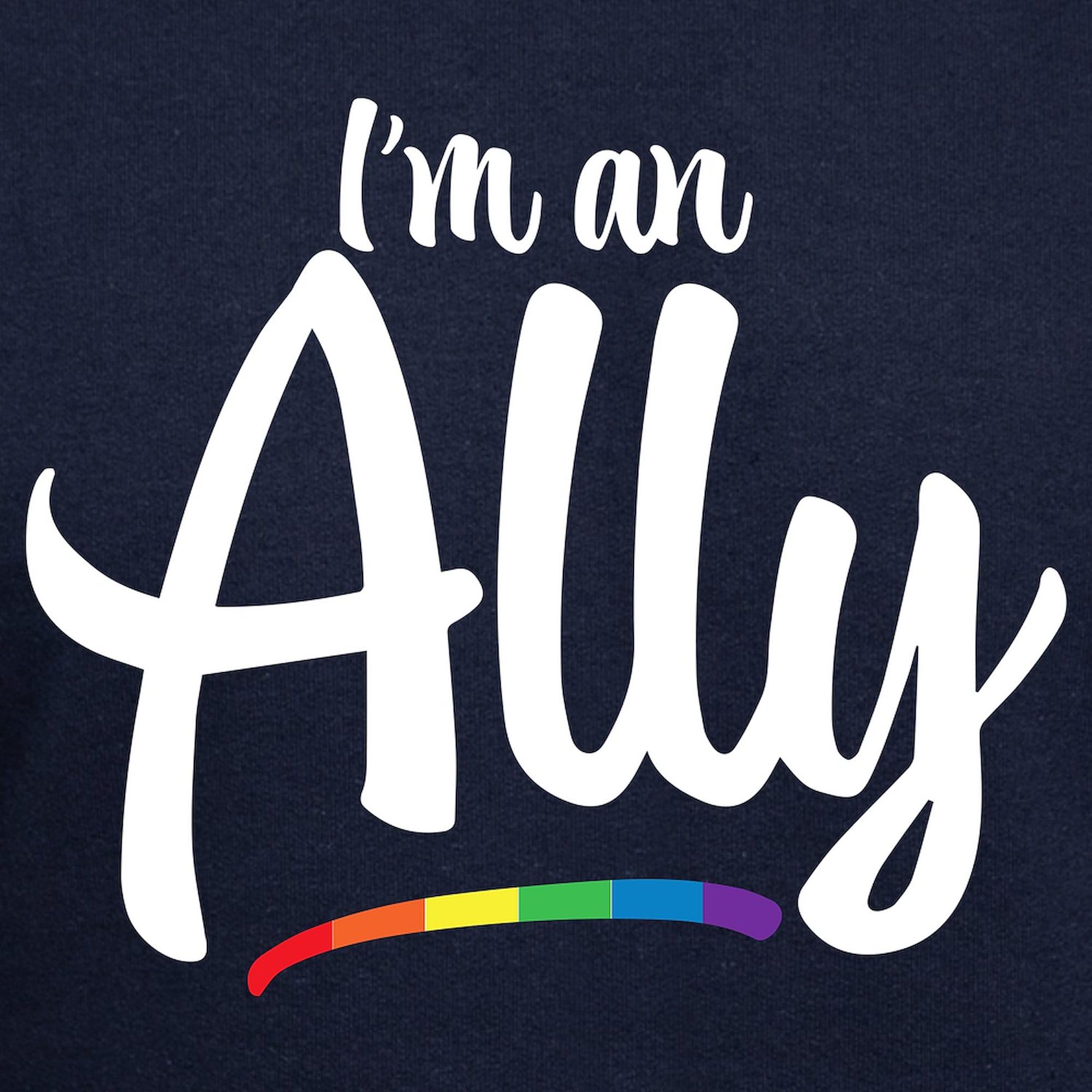 Men's Dark Regular Fit Hoodie - I'm An Ally Gay Pride Hoodie by CafePress | LGBTQ+ Support, Casual Wear & Everyday Comfort