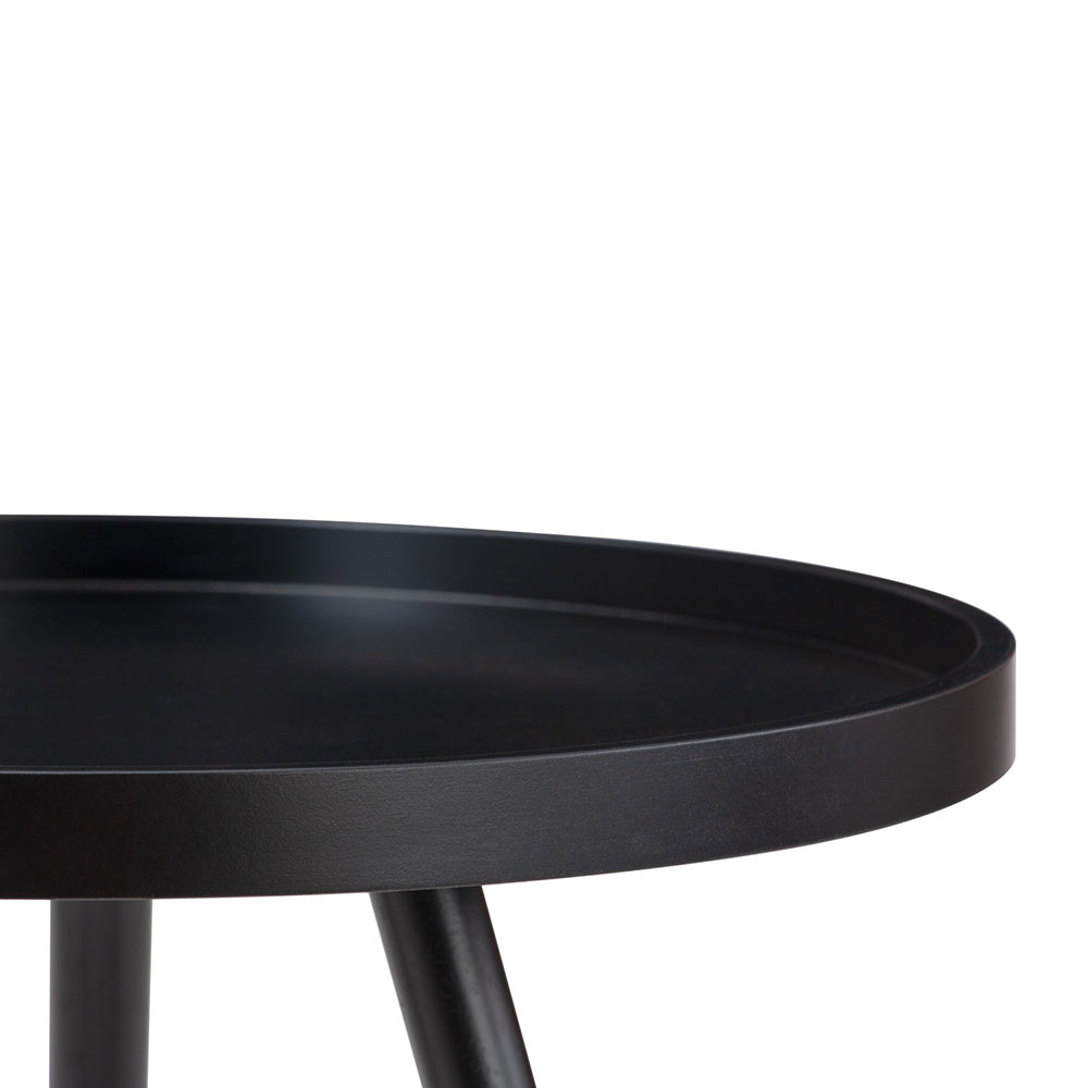 Mika Round Tray Side Table - Modern Wooden Coffee Table with Handles for Living Room, Bedroom, or Patio - Perfect for Holding Drinks, Books, and Decor