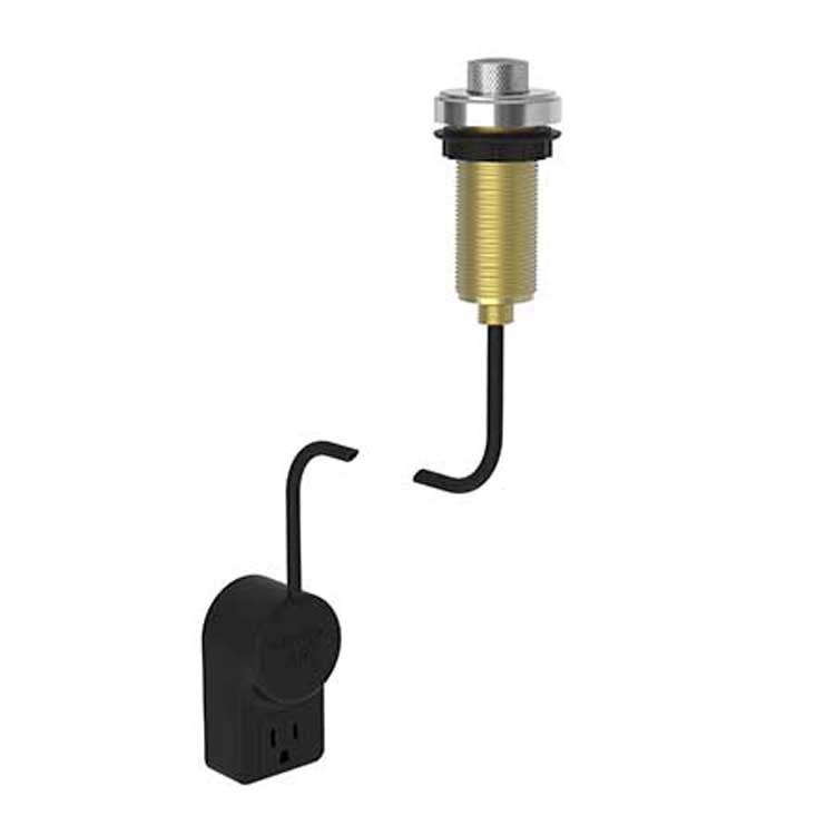 Air Activation Switch Muncy Garbage Disposer with Power Adapter in Antique Brass Finish - Perfect for Modern Kitchen Waste Management & Easy Food Disposal