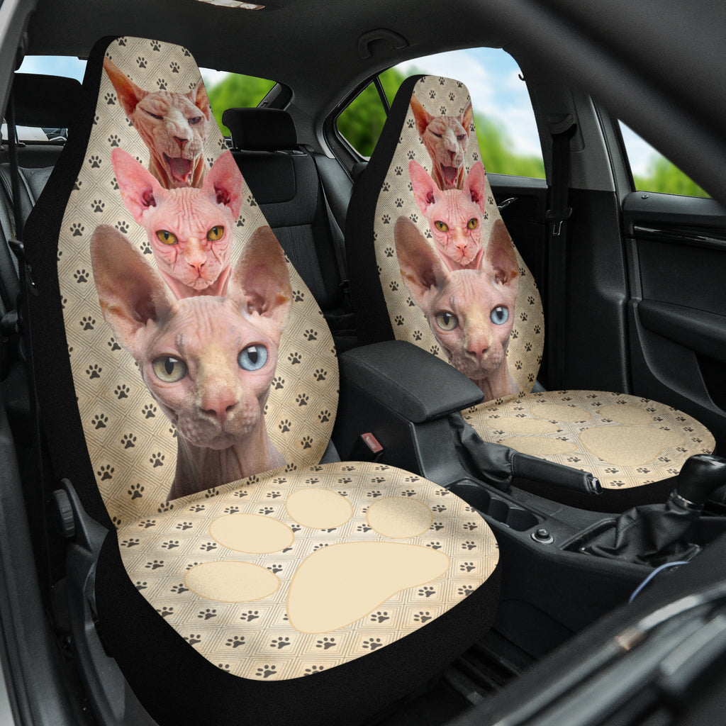 Premium Sphynx Cat Design Car Seat Covers - Universal Fit for Cars, SUVs & Trucks - Soft & Durable Auto Accessories for Pet Lovers - Perfect for Road Trips & Daily Commutes