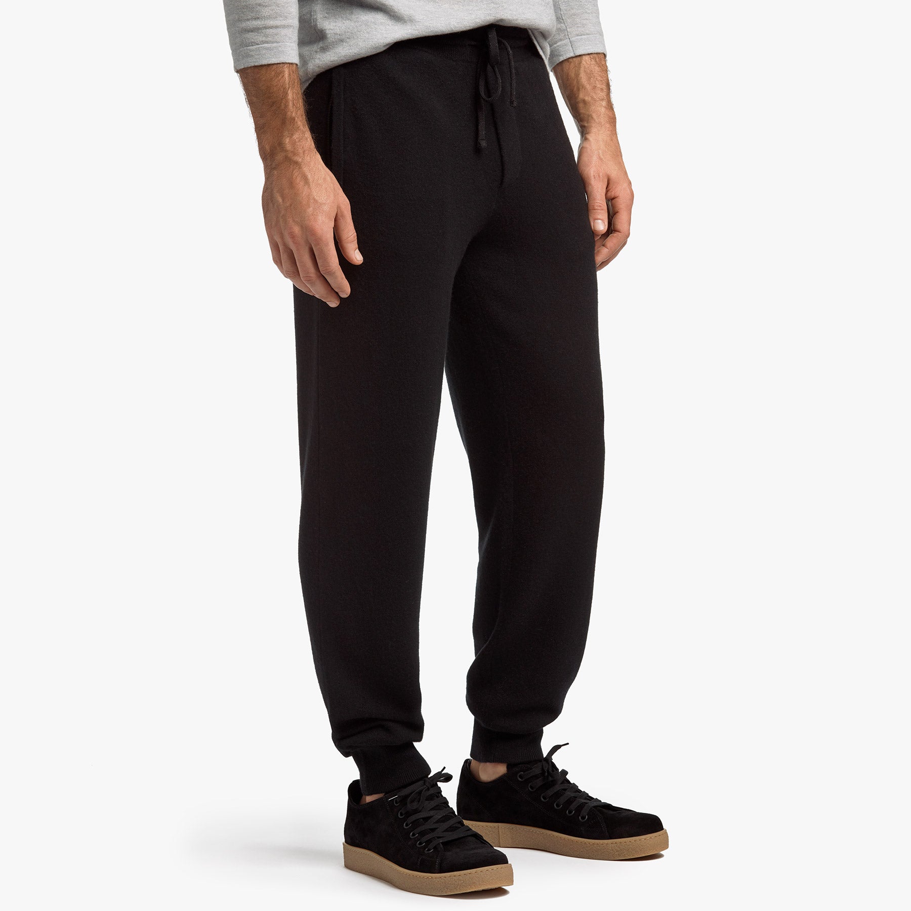 Premium Baby Cashmere Jogger Pants for Women - Soft & Cozy Lounge Pants, Elastic Waistband, Black - Perfect for Yoga, Lounging & Casual Wear