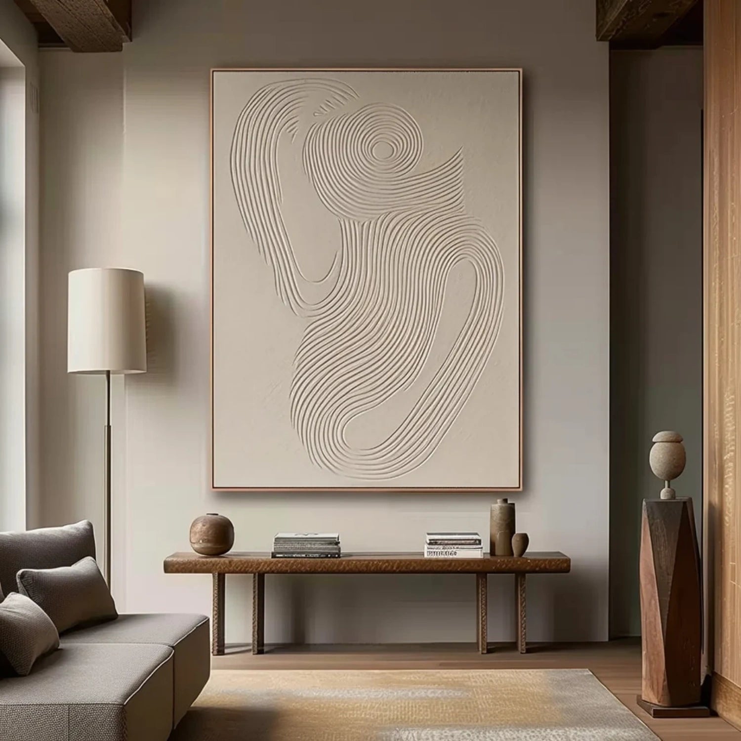 Beige & Brown Abstract Wall Art Print #BB119 - Modern Home Decor for Living Room, Bedroom & Office