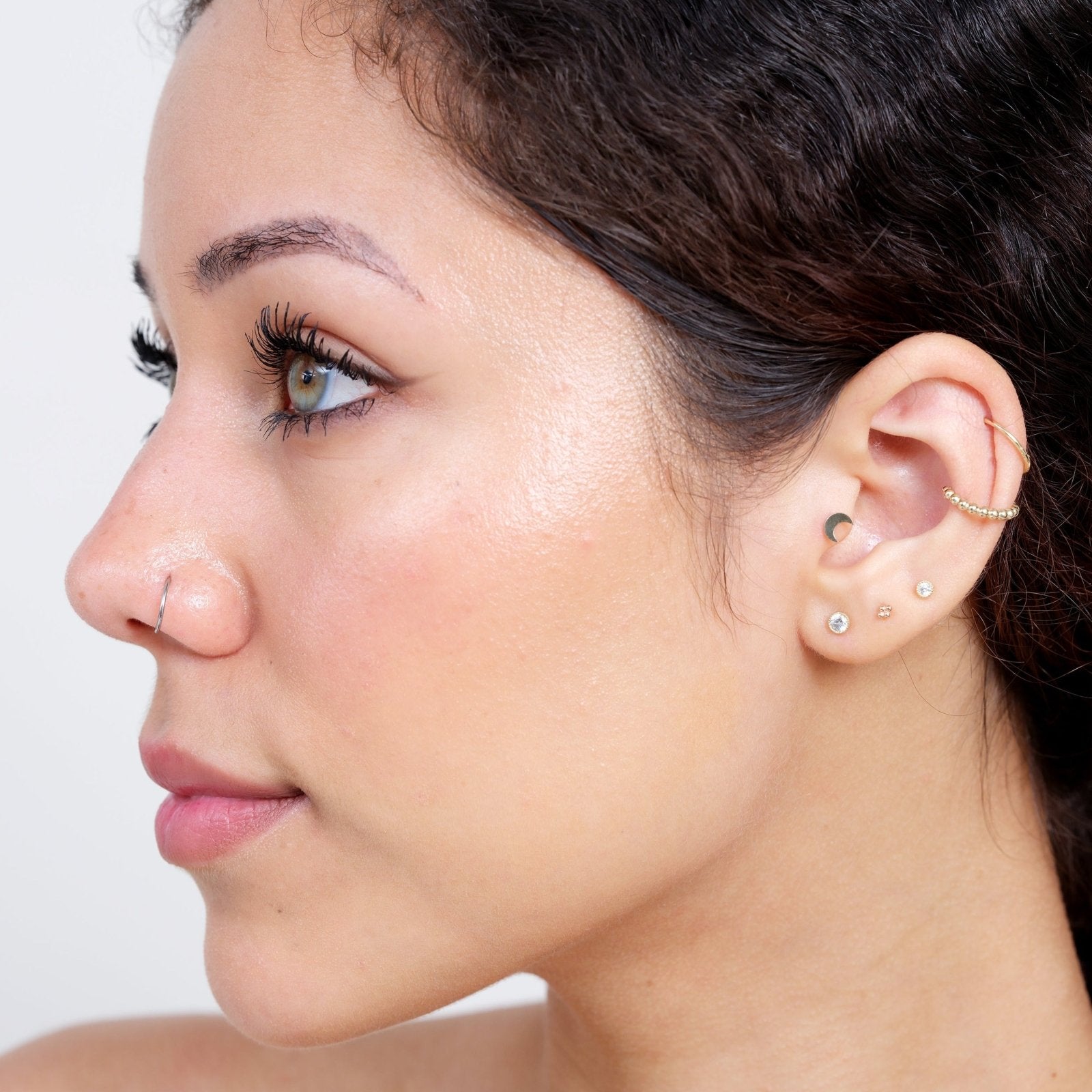 14K Solid Yellow Gold Beaded Ear Cuff - Elegant Non-Pierced Ear Jewelry for Women, Perfect for Parties, Weddings & Everyday Wear