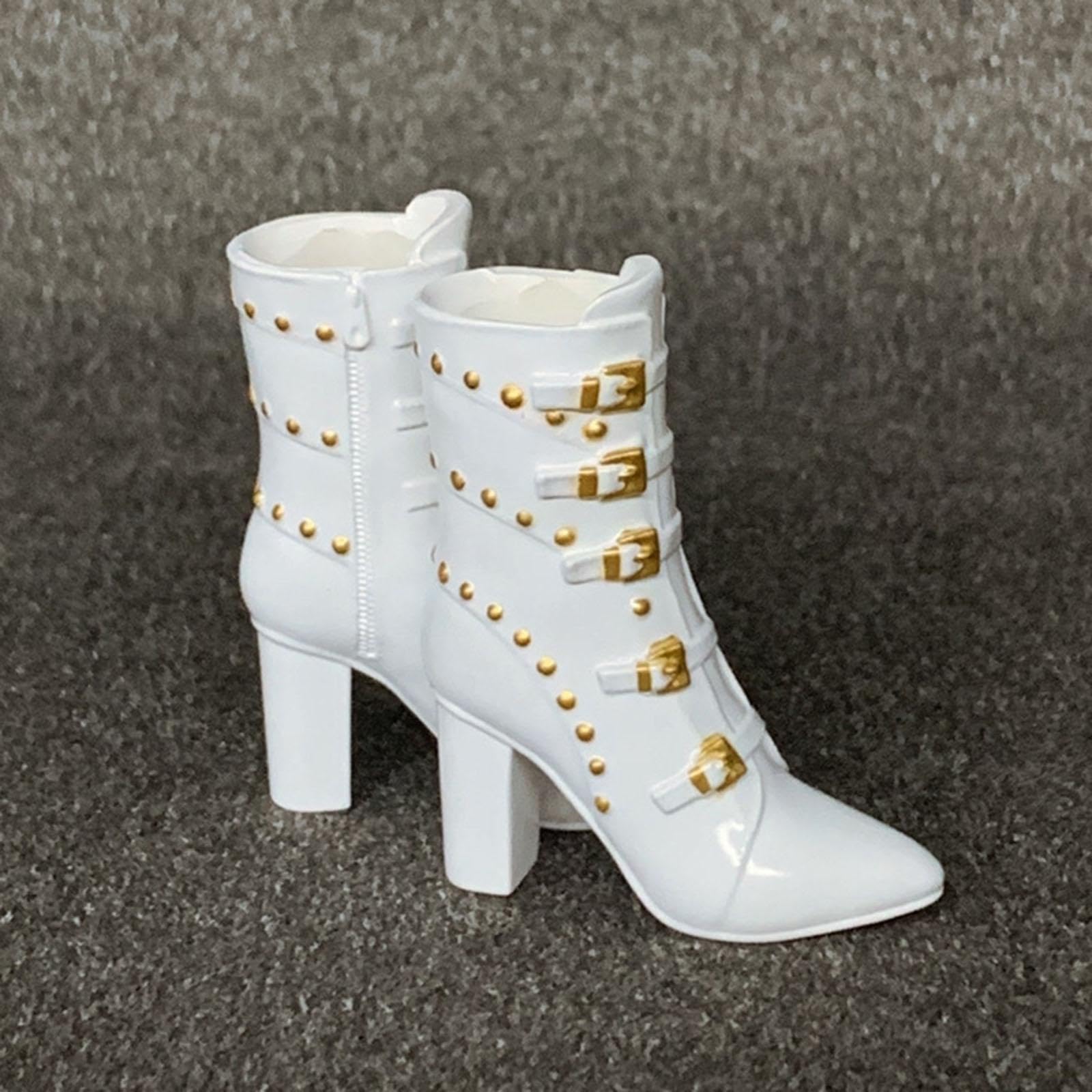 Kowaku 1/6 Scale BJD Doll High Heel Boots - White Ball Jointed Doll Shoes for Anime Figures & Collectible Dolls - Perfect for Cosplay, Photography & Display