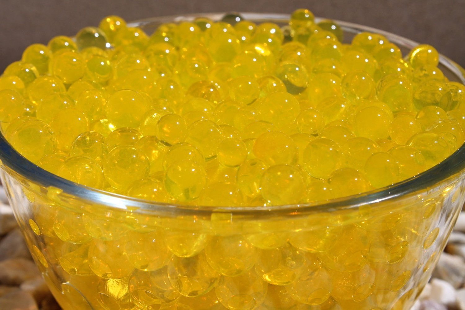 2000pcs 1 Oz Classic Crystal Water Beads for Candle Making, Vase Filler, Floral Arrangement & Home Decor - Golden Yellow by Beading Station | Perfect for DIY Crafts, Wedding Centerpieces & Sensory Play