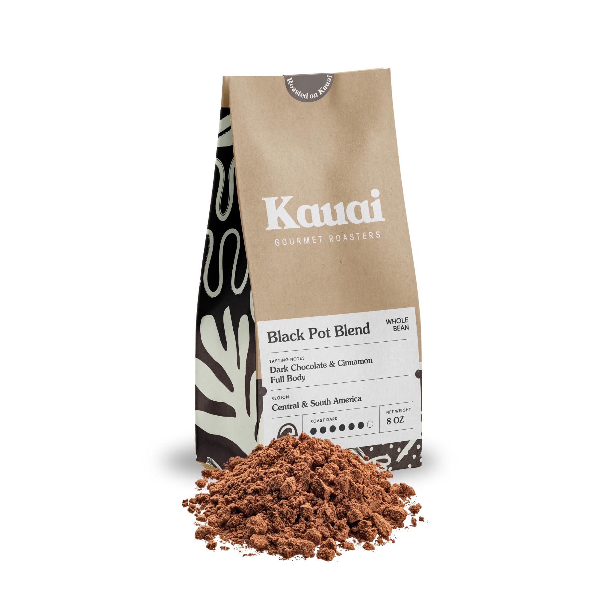 Premium Black Pot Ground Coffee - Dark Roast with Cinnamon & Dark Chocolate Notes | Rich Espresso Blend (8oz) | Perfect for Morning Brews, Office Coffee Breaks & After-Dinner Treats