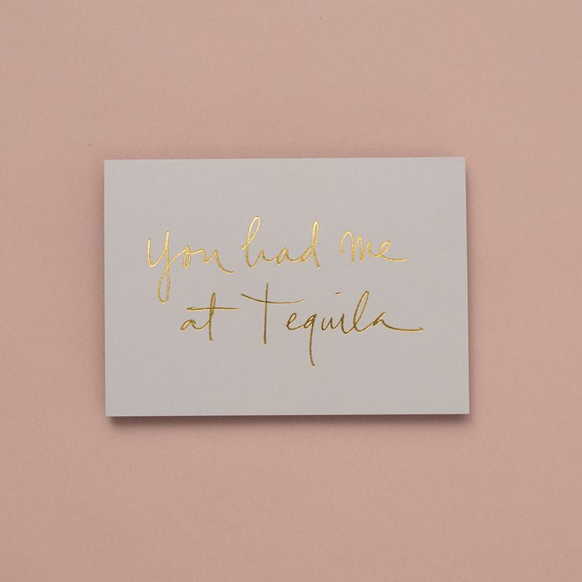You Had Me At Tequila Classic Card - Funny Drinking Greeting Card for Friends, Bachelorette Parties & Cocktail Lovers - Perfect for Birthdays, Girls Night Out & Celebrations