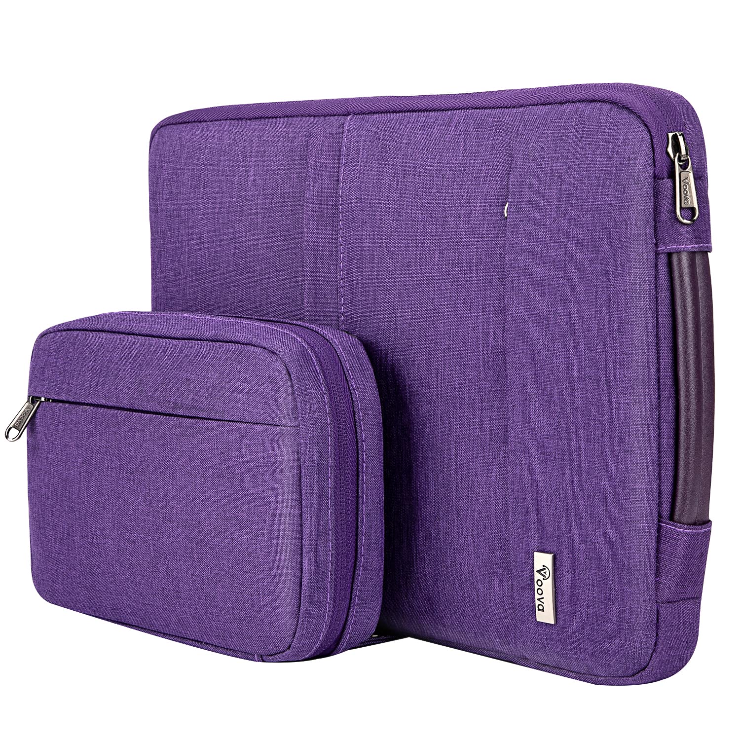 Premium 15.6 Inch Laptop Sleeve Case - Compatible with MacBook Air 15 M2/M3/M4 & MacBook Pro 15/16, HP Lenovo Dell Acer Asus - Waterproof 2-in-1 Computer Bag with Detachable Accessory Pouch (Purple) - Perfect for Work, Travel & School Protection