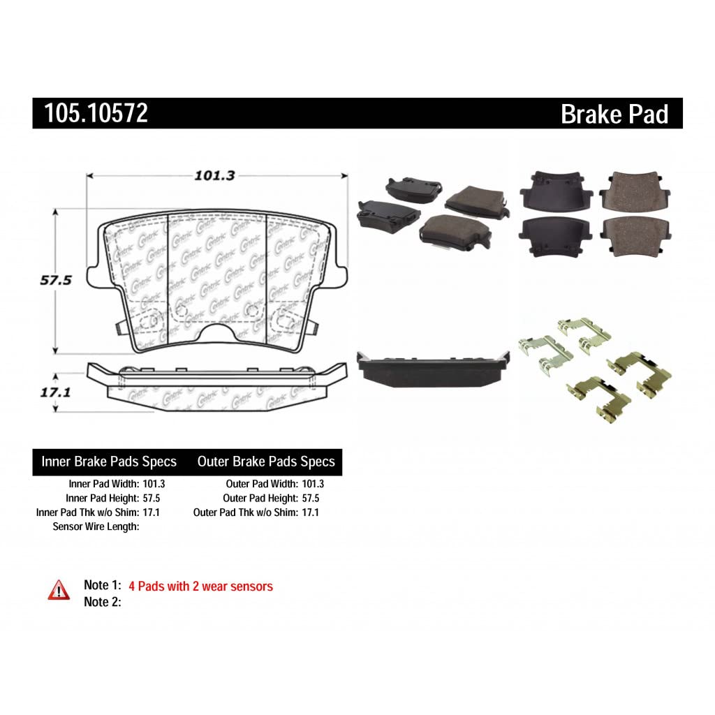 StopTech PosiQuiet Ceramic Brake Pads for 2007-2020 Dodge Charger Rear - Low Noise & Dust Performance Brakes | Perfect for Daily Driving & High-Performance Use