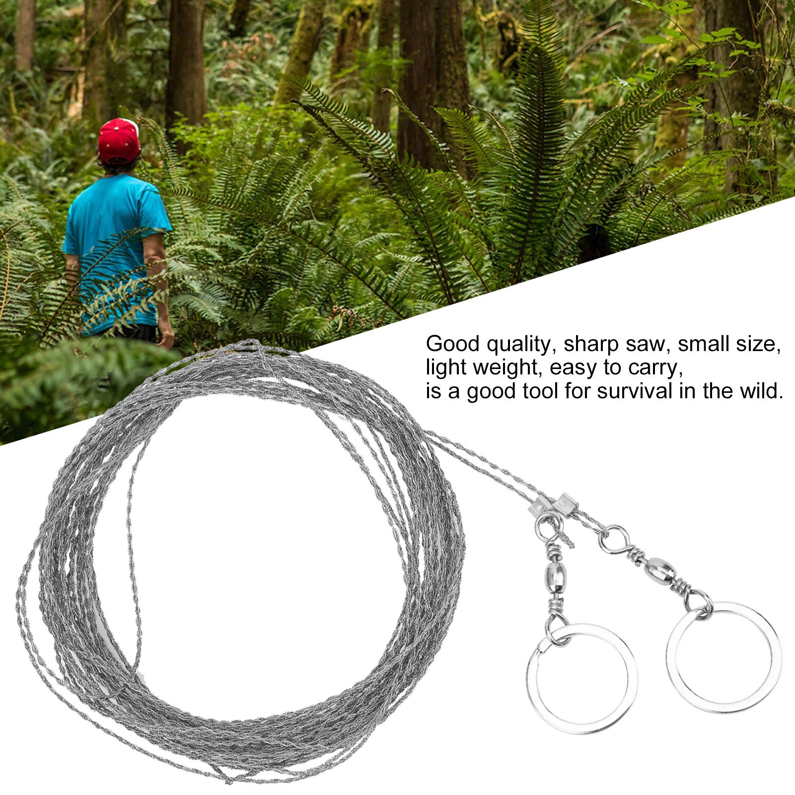 Portable 10m Steel Wire Saw for Trees - Outdoor Survival Cable Saw, Universal Stainless Steel Fret Saw | Perfect for Camping, Hiking, Emergency Situations & Wilderness Survival