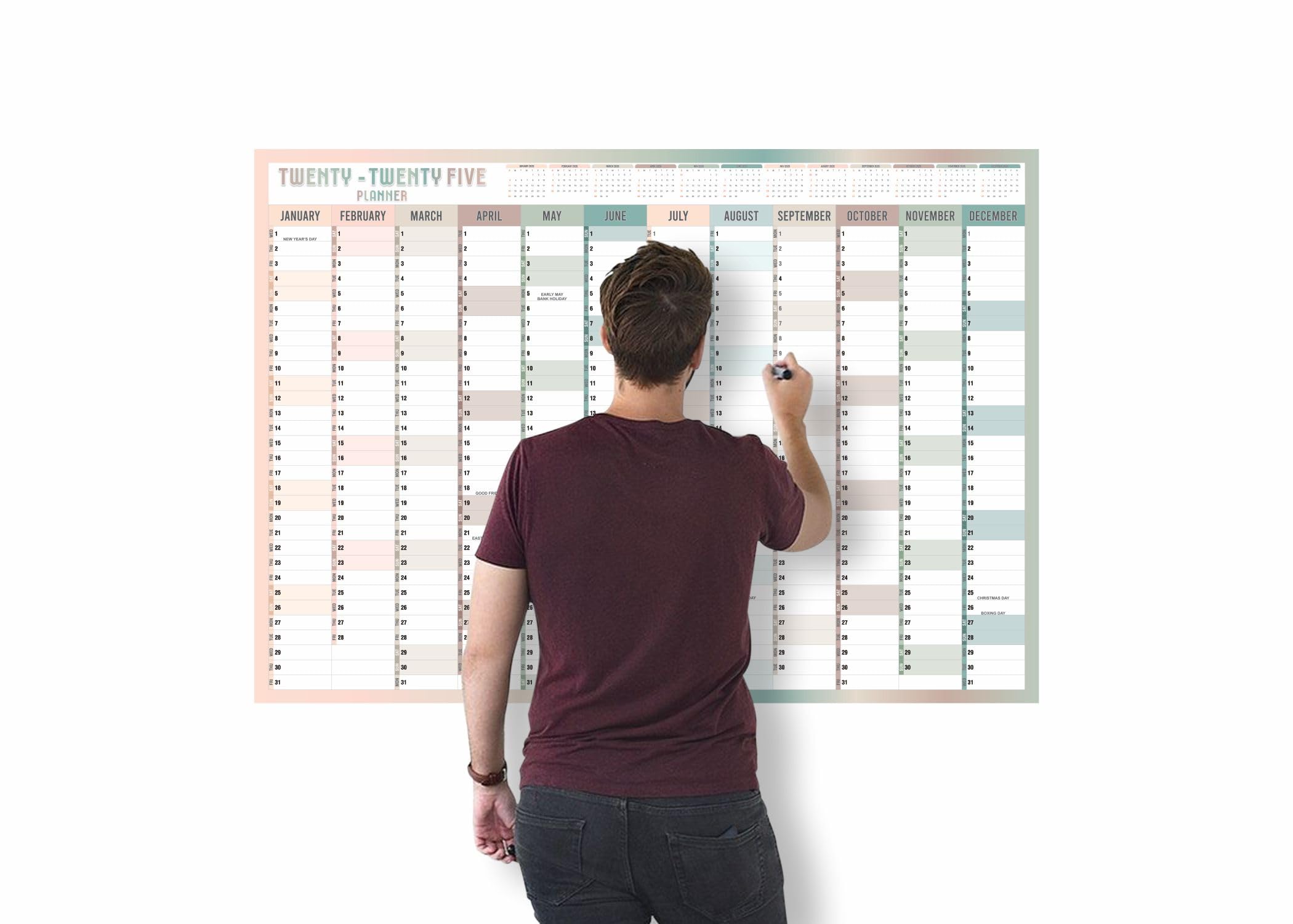 2025 A1 Wall Planner - Large Yearly Calendar from Jan to Dec | Academic & Office Planning Poster (59.4x84.1cm) for Students, Family, School & Work | Perfect for Study Schedules, Project Tracking & Home Organization