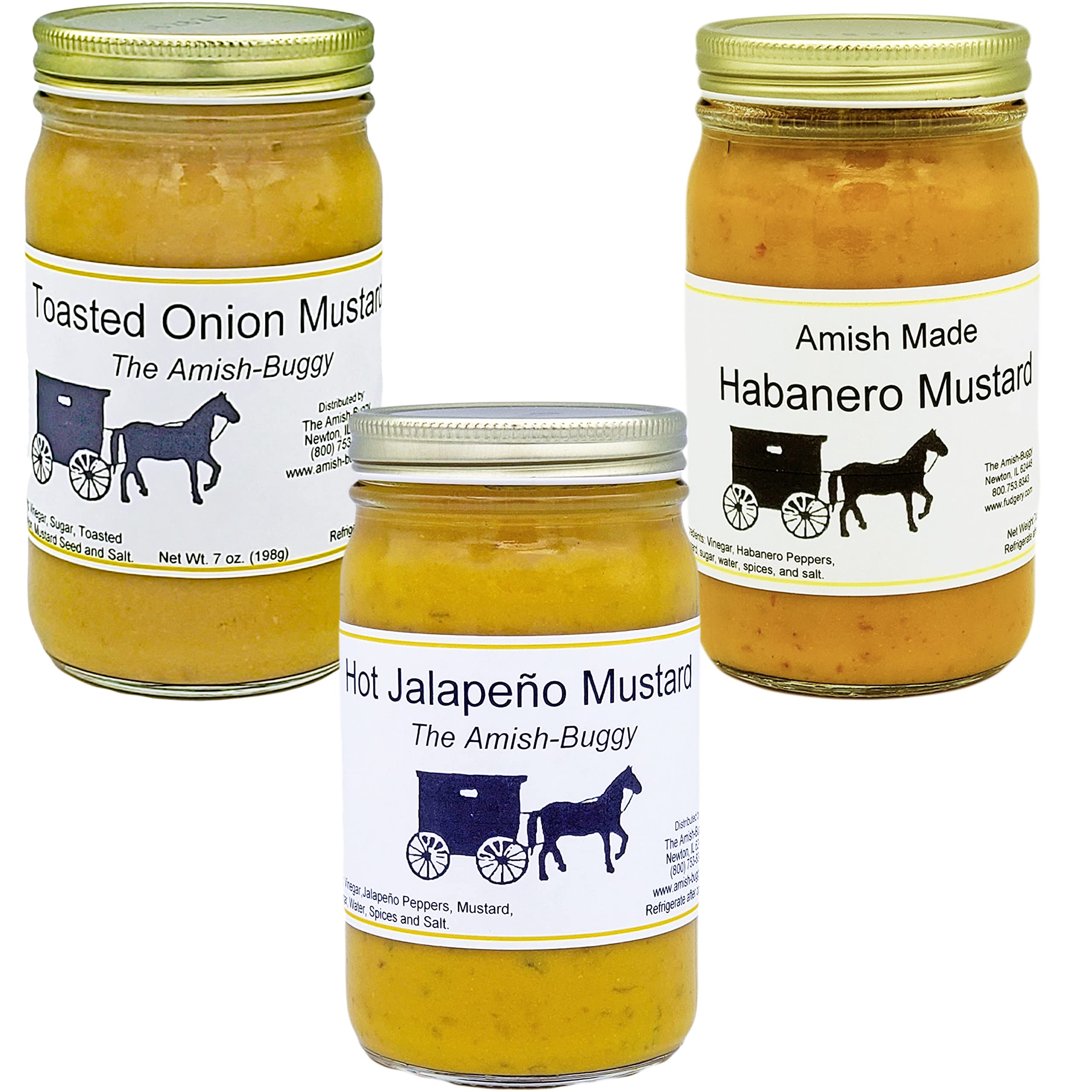 Premium Amish Mustard 3-Pack (7 Oz Jars) – Habanero, Roasted Garlic & Mild Jalapeno Flavors – Gluten-Free Condiment for Sandwiches, Burgers & Hot Dogs – Perfect for BBQ, Grilling, Picnics, Camping & Holiday Meals – Great Gift for Food Lovers – Ideal for Pretzels, Cheese Platters, Roasted Meats, Salad Dressings & Marinades – Use for Summer Cookouts, Game Day Snacks, Gourmet Recipes & Everyday Meals
