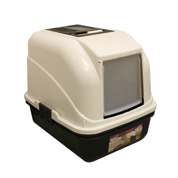 Here Kitty Deluxe Hooded Lift & Sift Litter Pan - Odor Control Cat Litter Box with Hood & Scoop for Indoor Cats - Perfect for Small Spaces & Multi-Cat Homes