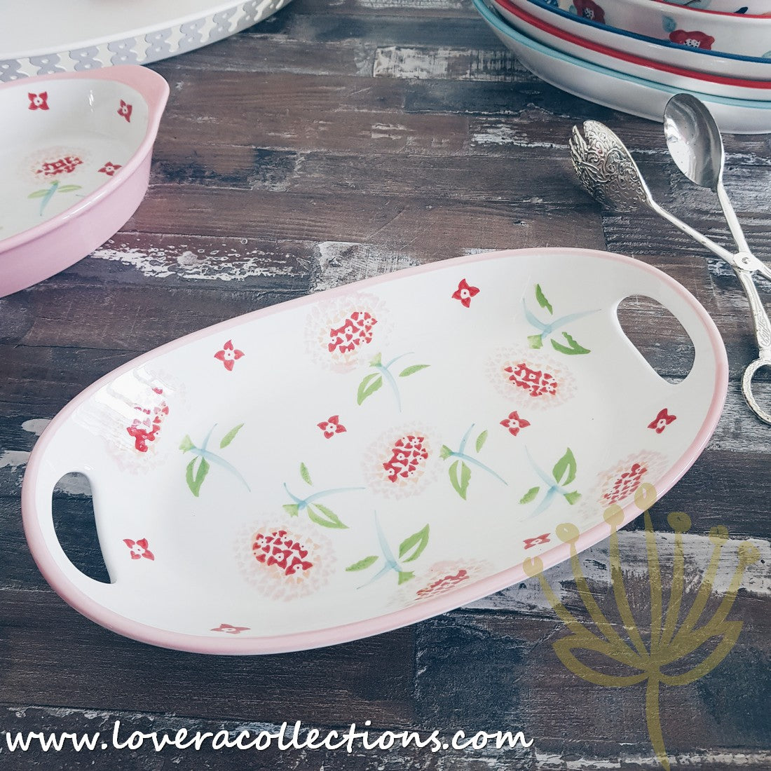 Handmade Pink Blossom Oval Ceramic Baking Dish - 12 Inch Porcelain Casserole Pan for Oven, Microwave & Dishwasher | Perfect for Casseroles, Lasagna, Desserts & Holiday Baking