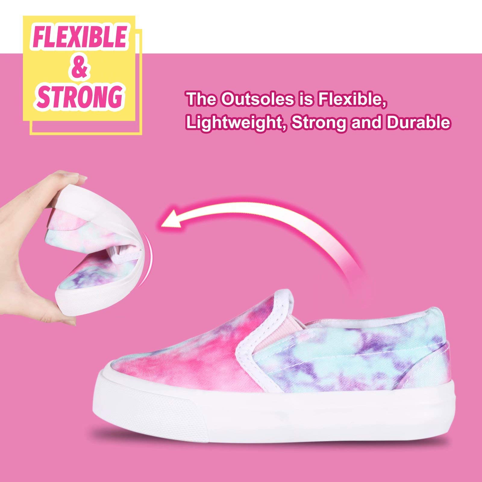 **Toddler Canvas Sneakers for Boys & Girls - Lightweight Slip-On Comfortable Kids Running Shoes for Casual Play & Sports (Toddler/Little Kids/Big Kids) - Perfect for School, Playground & Daily Wear**