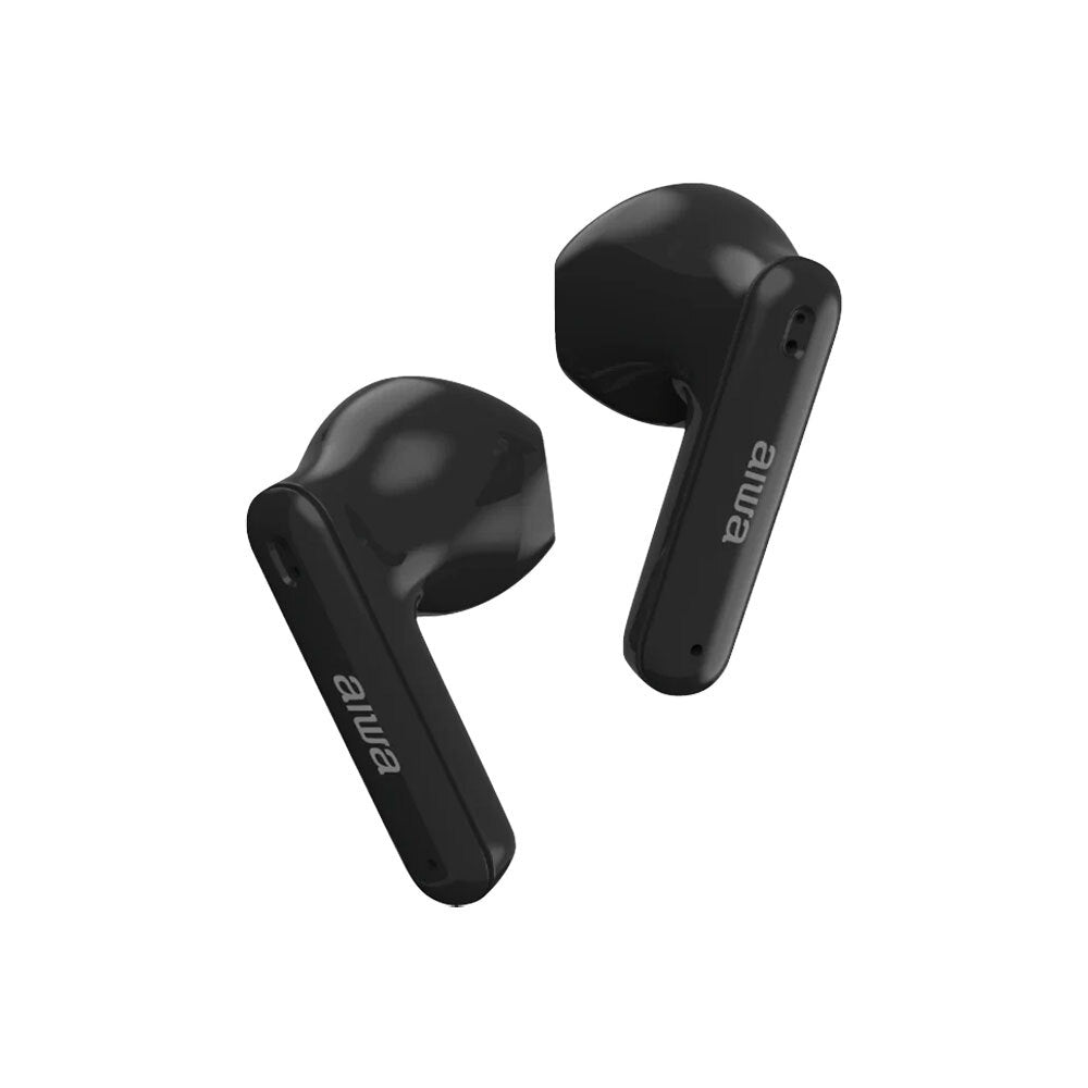 AIWA Wireless Bluetooth Earbuds - In-Ear Noise Cancelling Headphones with Mic for iPhone Android (Black) | Perfect for Gym, Running, Commuting & Workouts