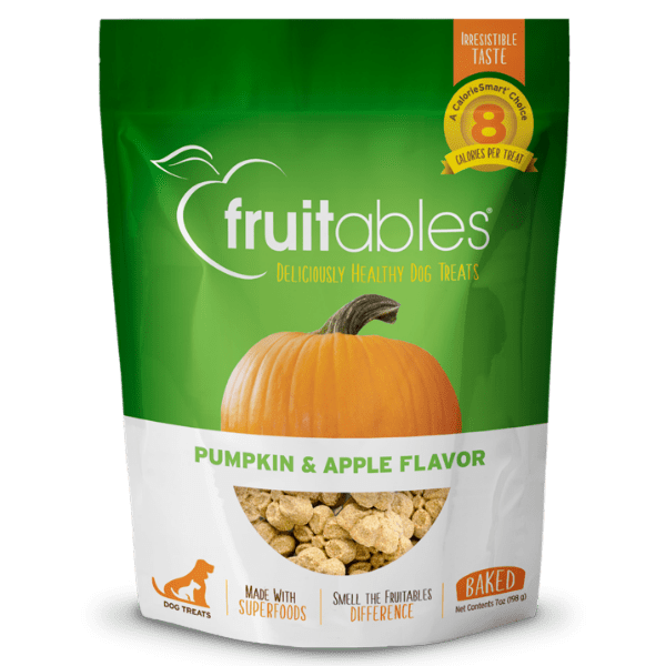 Fruitables Baked Pumpkin & Apple Dog Treats - Healthy Natural Snacks for Small & Large Dogs - Perfect for Training Rewards & Daily Treats