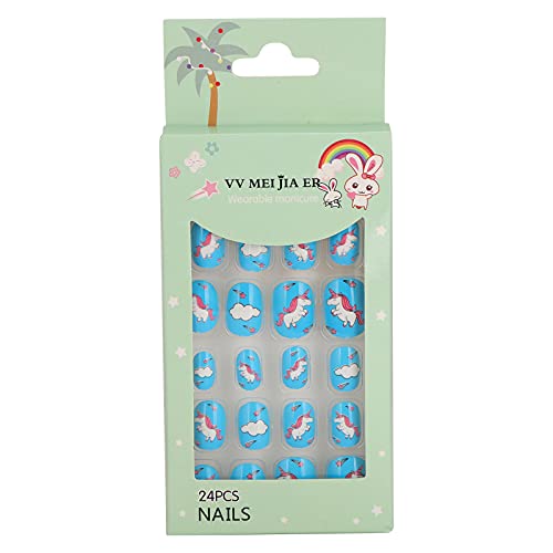 24pcs Cartoon Pattern Removable Kids False Nails - Full Cover DIY Artificial Nails for Girls, Safe & Easy to Apply - Perfect for Birthday Parties, Halloween Costumes and Nail Art Decoration