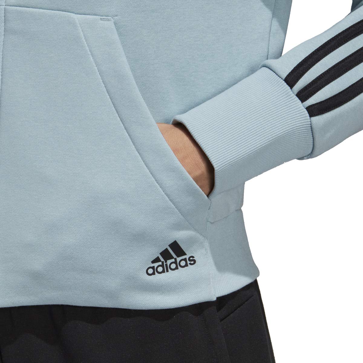 Adidas Women's 3-Stripes Full Zip Hoodie Sweatshirt - Lightweight Fleece Jacket for Running, Gym & Casual Wear