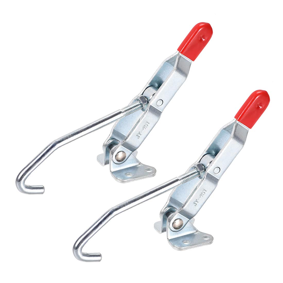 uxcell 375lbs Capacity Quick Holding Draw Latch Action Pull J Hook Toggle Clamp - 2 Pack for Woodworking, Cabinets, Toolboxes & DIY Projects