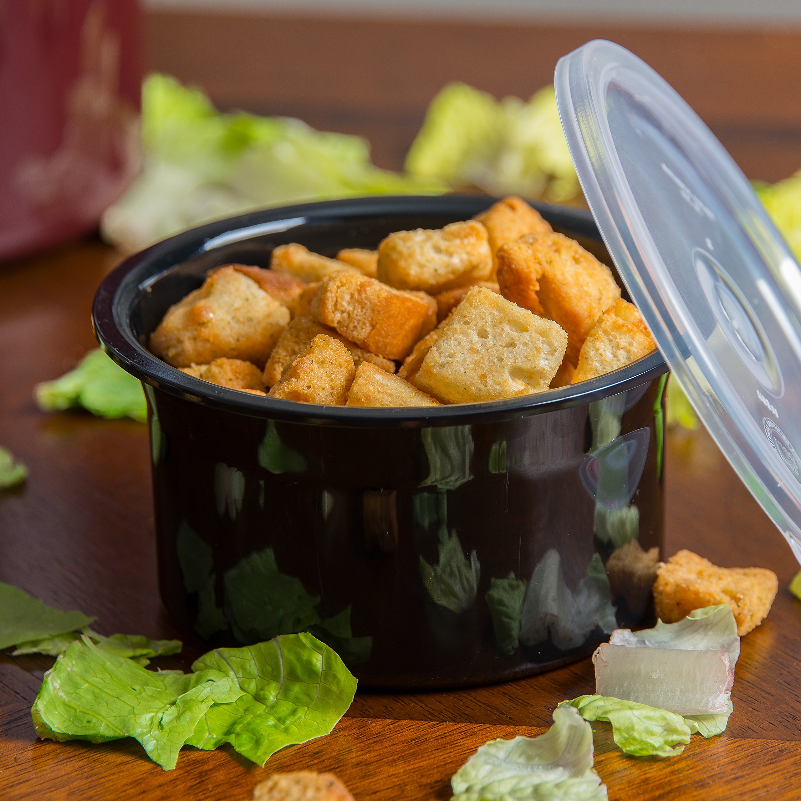 Carlisle 6-Quart Black Plastic Food Storage Containers with Lids - Set of 12 for Kitchen, Restaurant & Home Use | Ideal for Meal Prep, Leftovers & Bulk Food Storage