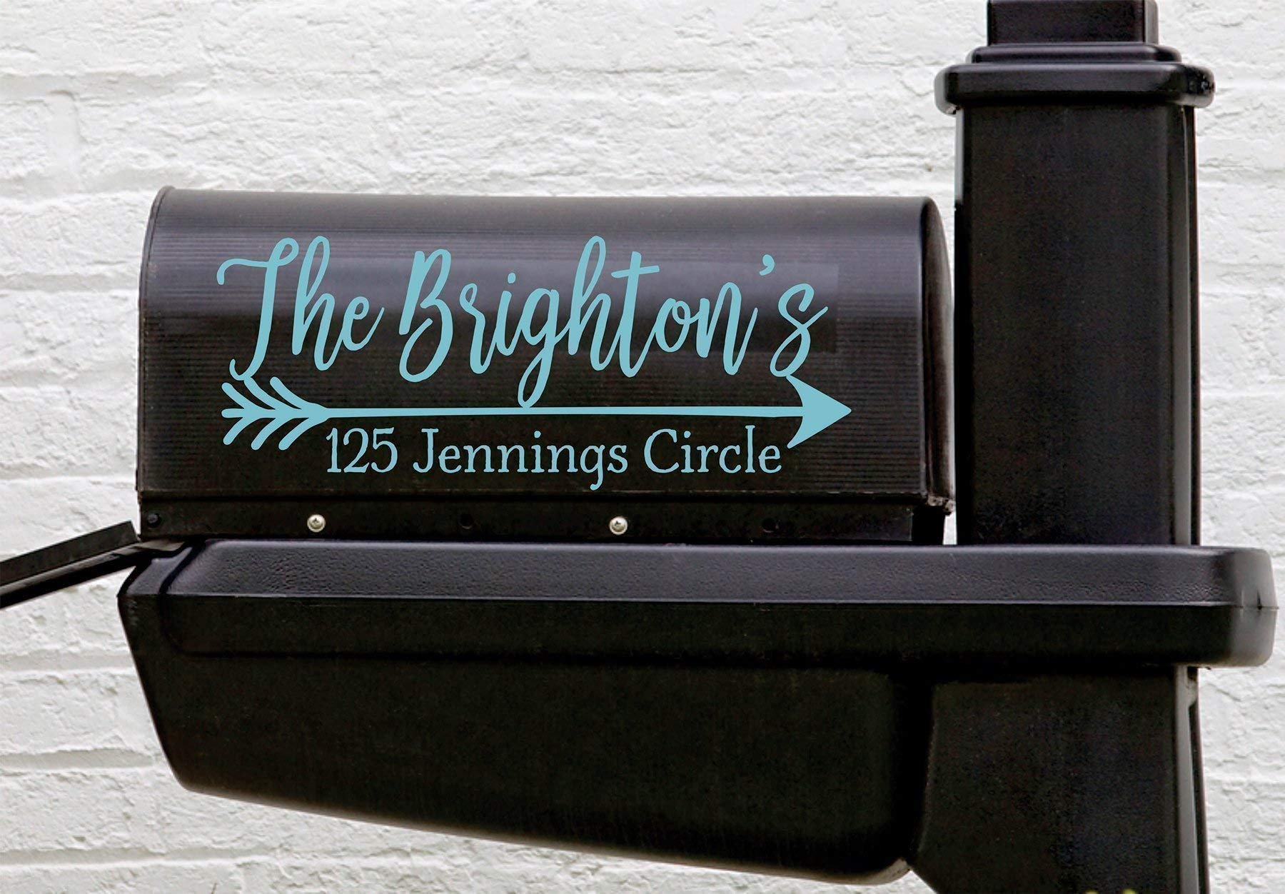 Farmhouse Style Mailbox Decals - Personalized Name & Number Stickers (Set of 2) for Rustic Home Decor & Curb Appeal Enhancement