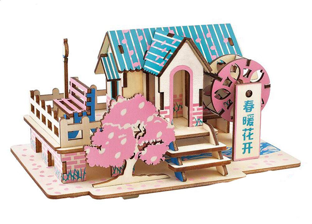 Wooden Architecture DIY Model Puzzle Kit - Creative Home Decor & Brain Teaser for Adults & Kids | Perfect for Gifts, Room Decor, and Family Bonding Activities