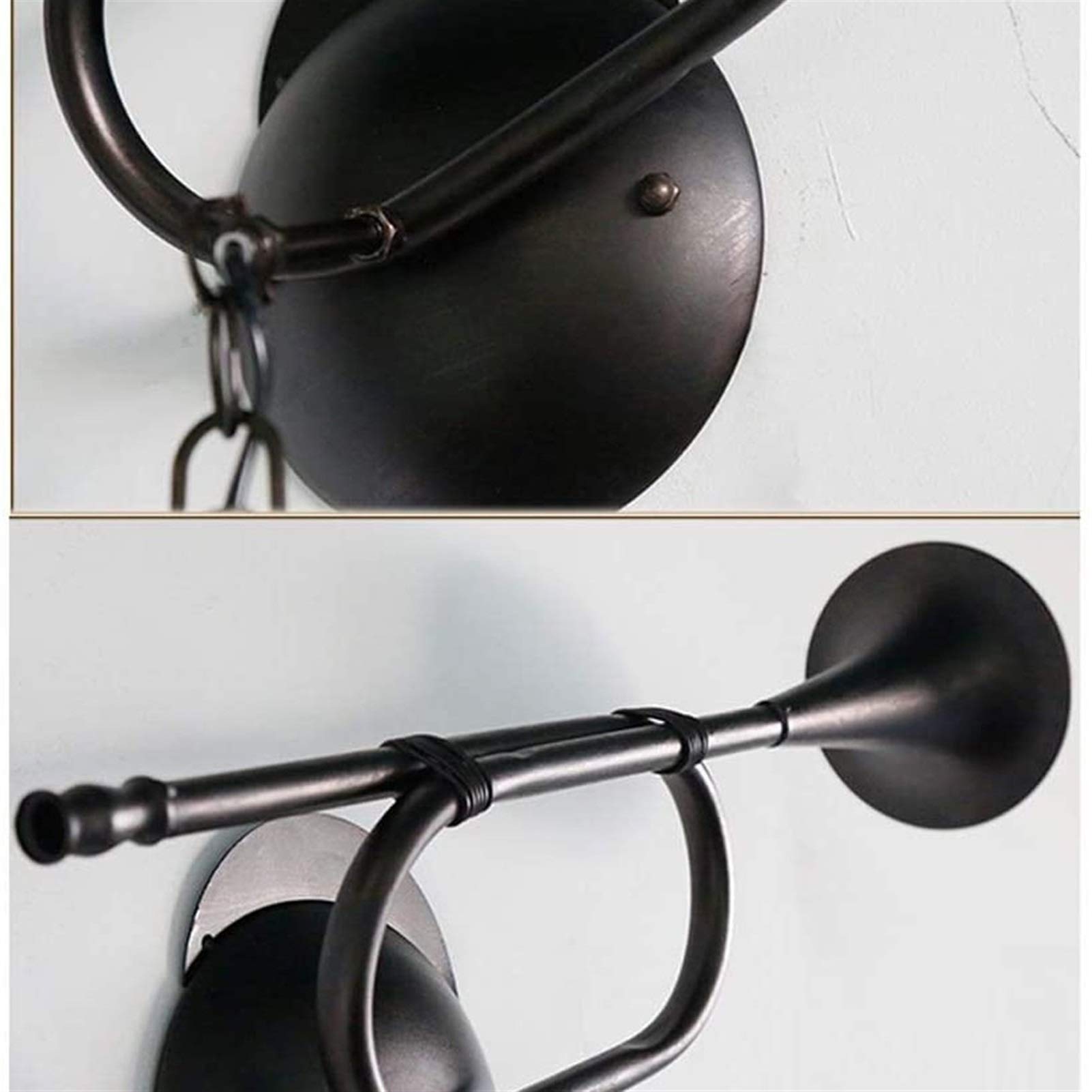 Modern Iron Wall Mount LED Lamp with Glass Shade - Horn Shape Design for Living Room, Kitchen, Bathroom & Bedroom - Perfect for Reading, Corridor Lighting & Home Decoration (E26 Socket)