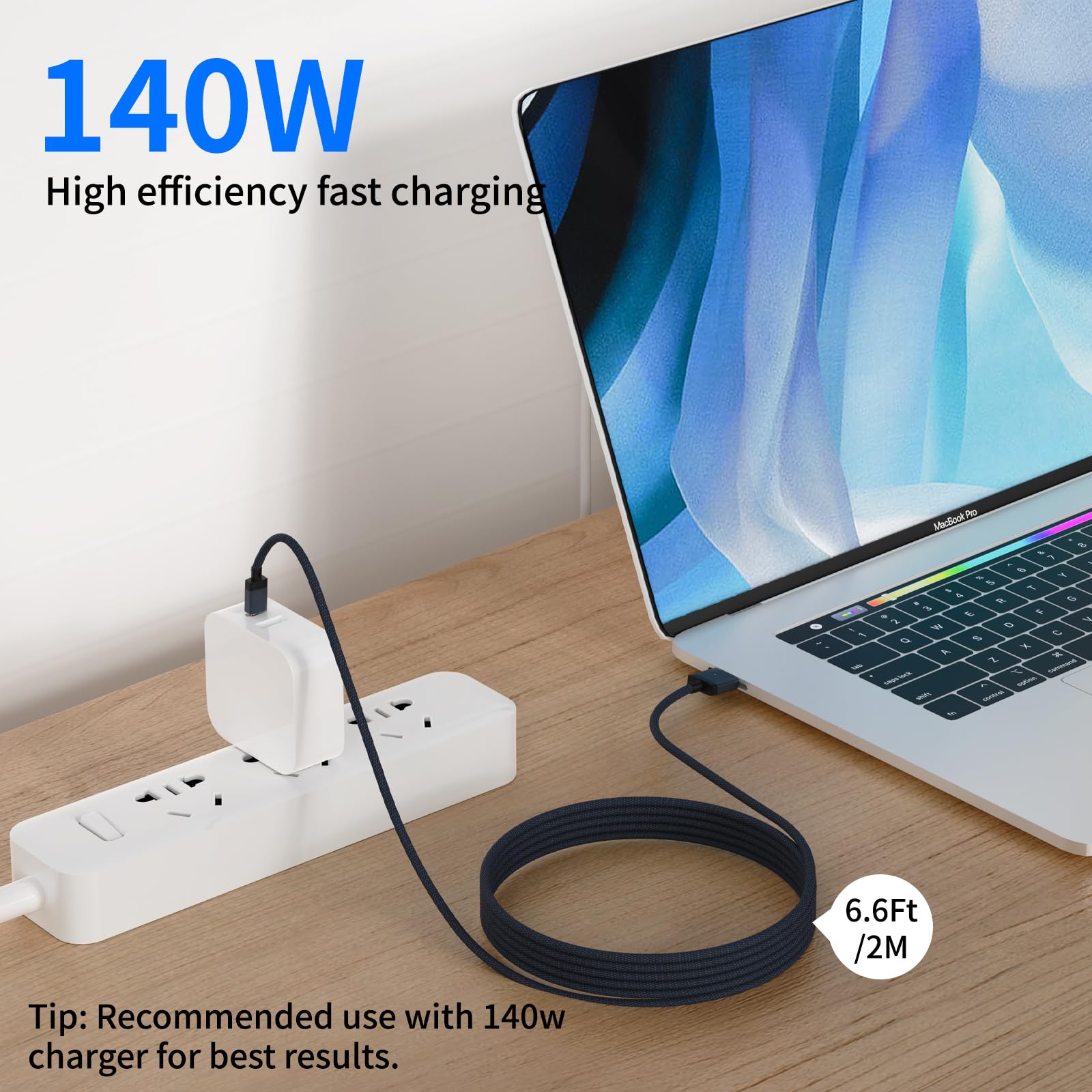 140W USB-C to Magnetic 3 Fast Charging Cable | Safe PD 3.1 Charger Cord for MacBook Pro 2021-2023 (M1/M2 Pro & Max 14