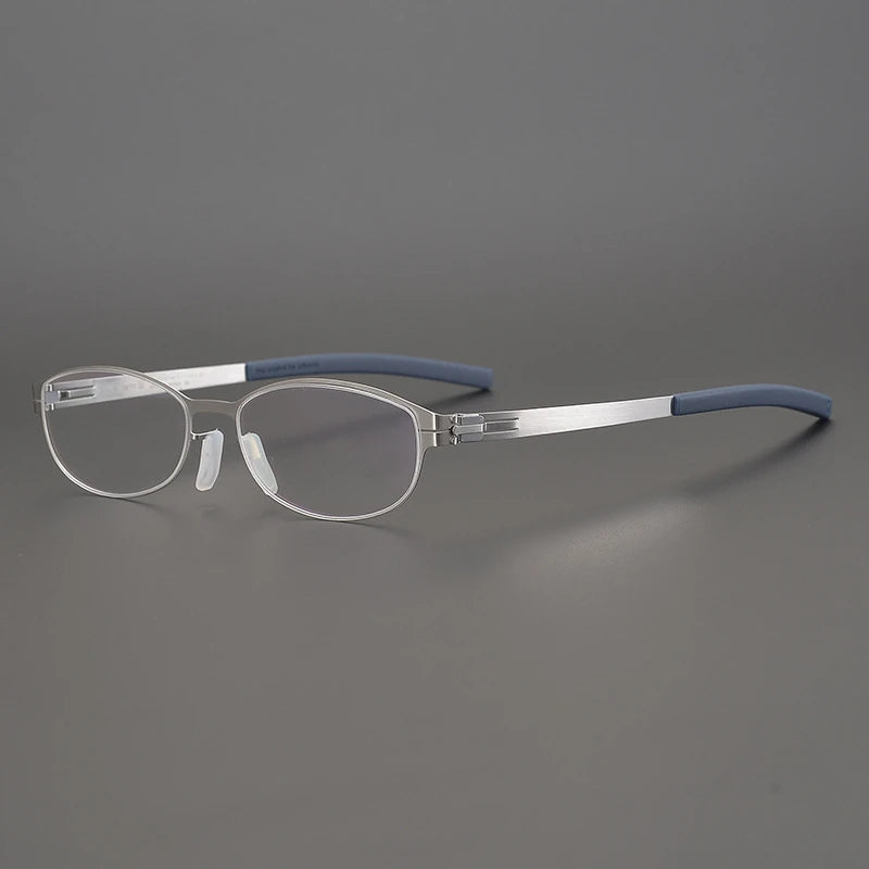Black Oval Full Rim Screwless Steel Eyeglasses for Women - Style 4797 | Perfect for Office, Reading & Everyday Fashion